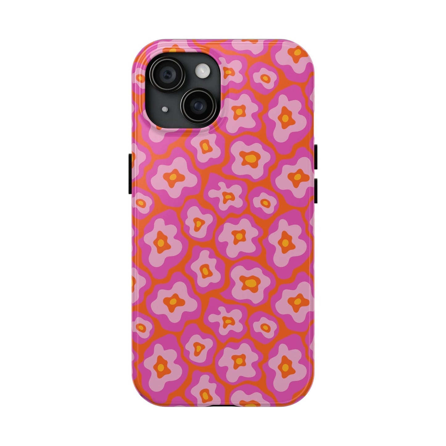 Abstract Pink Floral Phone Case • Tough Phone Case Designed to fit most iPhone and Samsung Phones Phone Case Printify iPhone 15