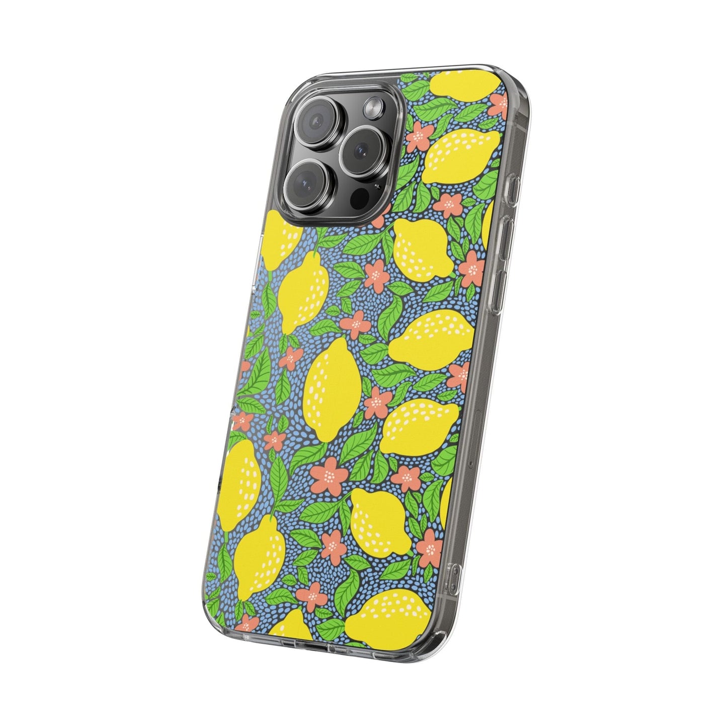 Clear iPhone 16 Pro Phone Case, Lemon Citron Coquette Phonecase • Designed to fit Most iPhone and Samsung Models Phone Case Printify