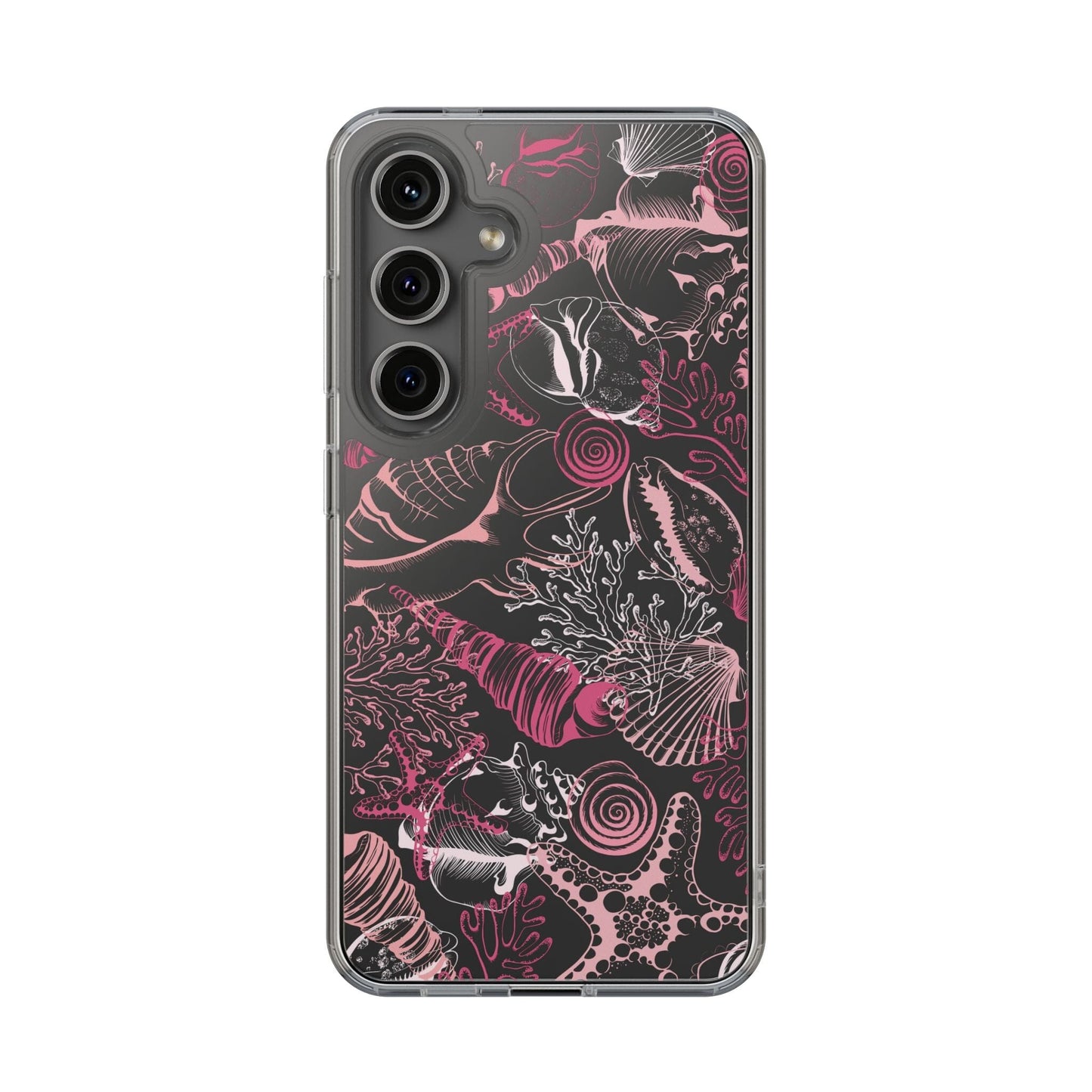 Pink Seashells Phone Case, Clear Summer Phone Cases Compatible with most iPhone and Samsung Galaxy Models Phone Case Printify Samsung Galaxy S24