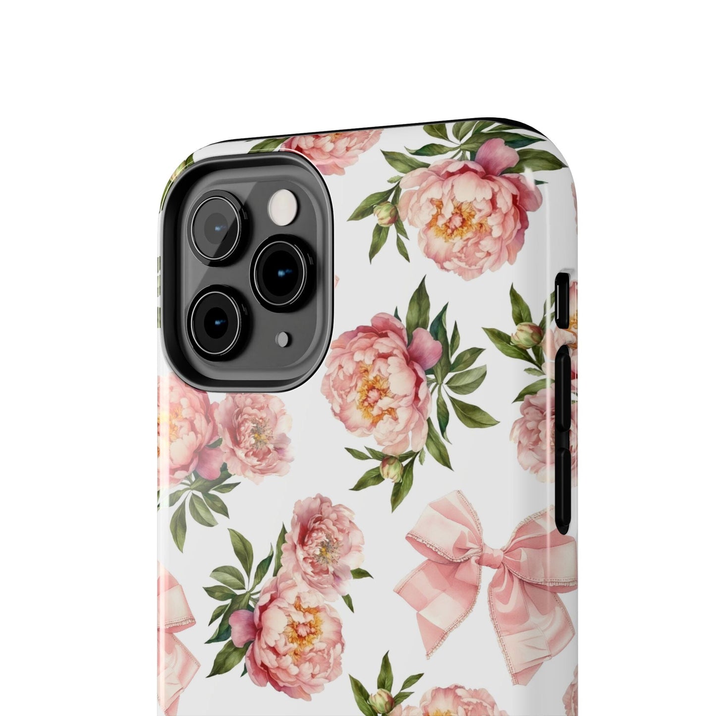 Coquette iPhone 15 Phone Case, Pink Floral Phone Case, Summer Flowers Phonecase, Peonies and Bows iPhone 12, iPhone 14, Samsung Galaxy S23 Phone Case Printify