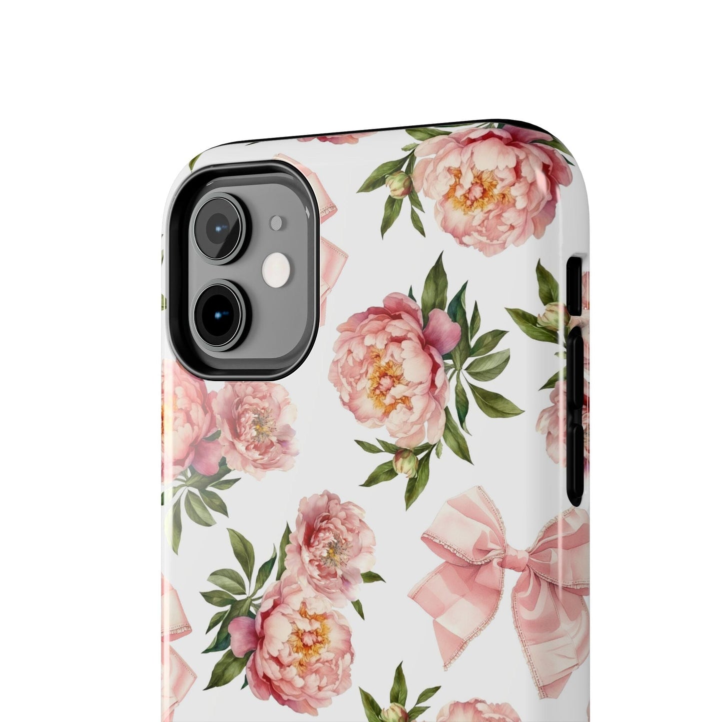 Coquette iPhone 15 Phone Case, Pink Floral Phone Case, Summer Flowers Phonecase, Peonies and Bows iPhone 12, iPhone 14, Samsung Galaxy S23 Phone Case Printify