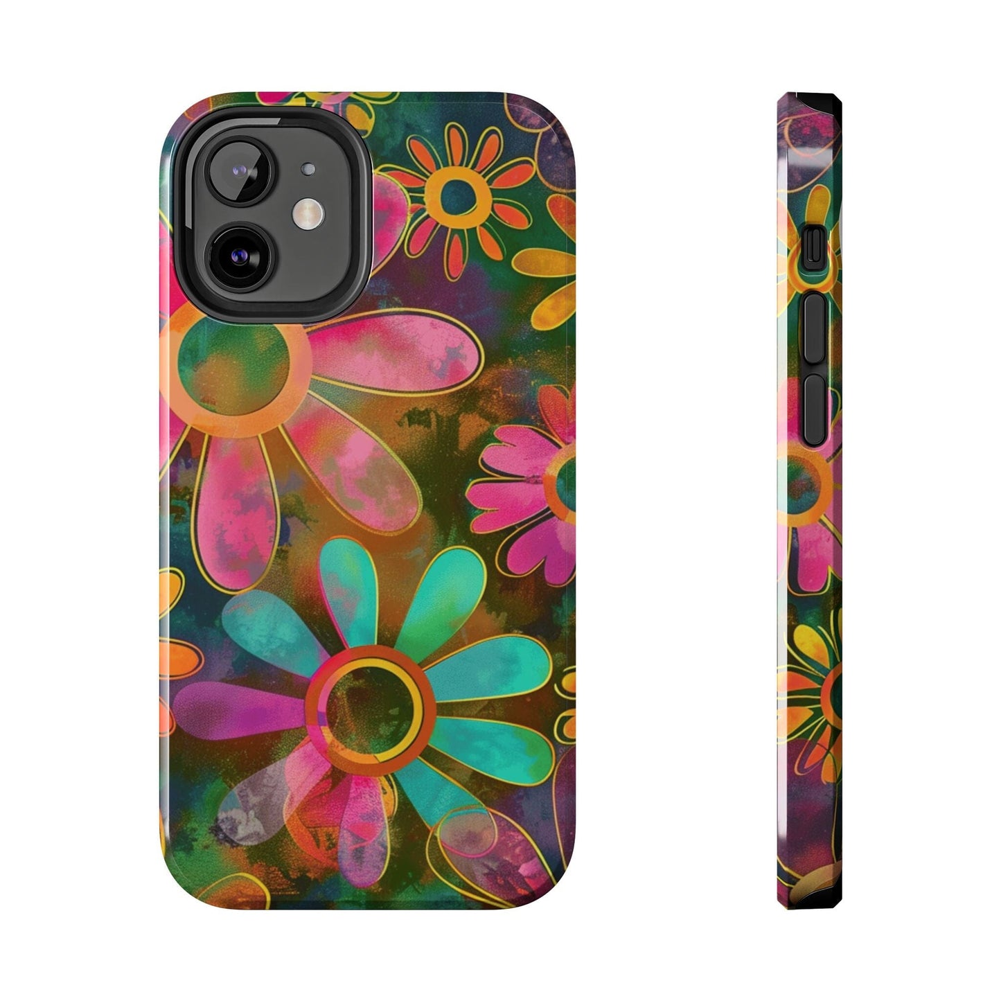 70s Retro Daisy Phone Case • Impact Resistant Cases Designed to fit Most iPhone and Samsung Phones Phone Case Printify iPhone 12 Mini