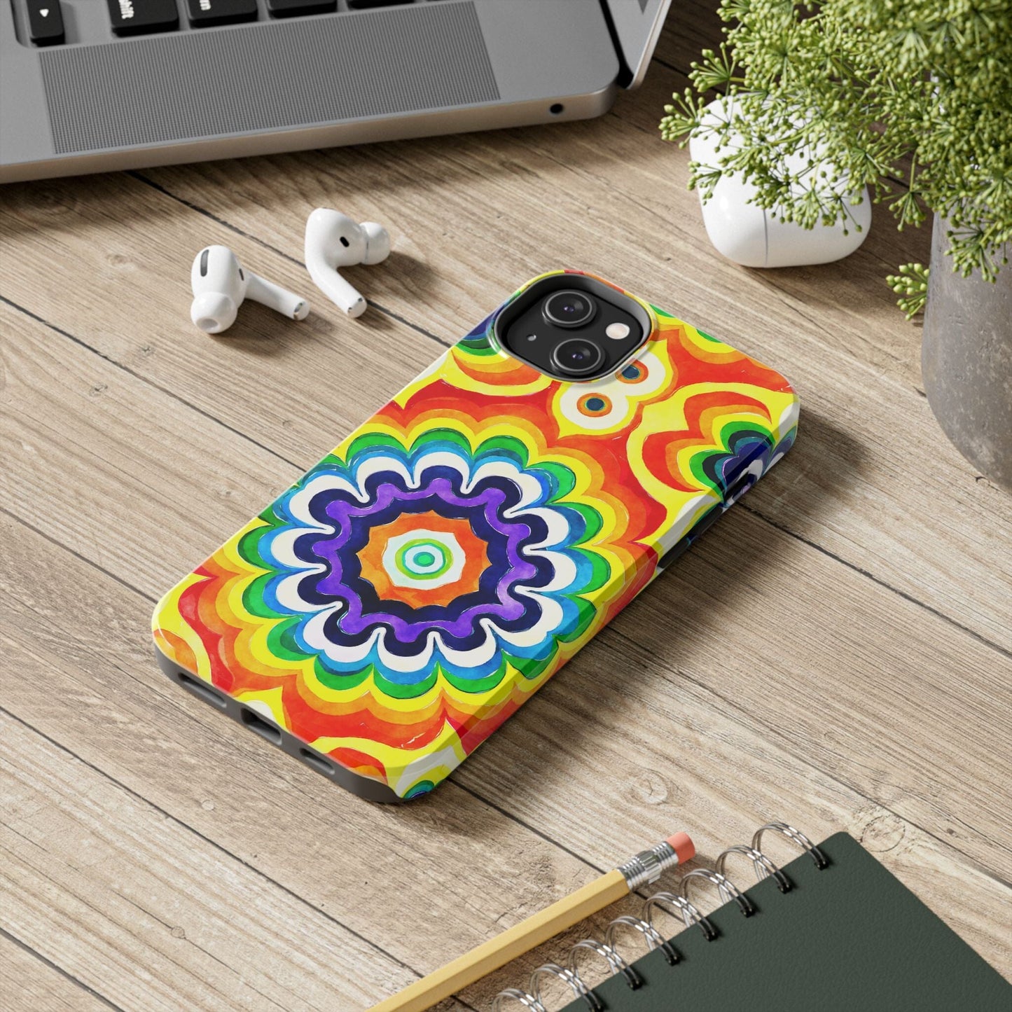 Vibrant Mandala Phone Case • Designed to Fit Most iPhone and Samsung Models Phone Case Printify