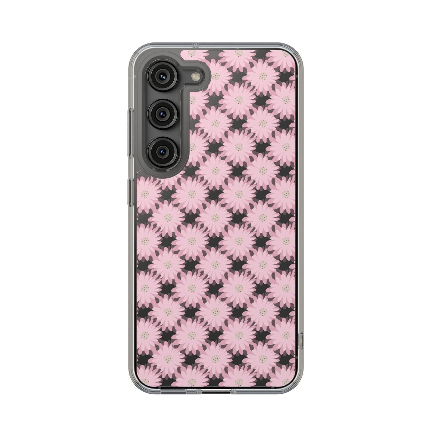 Retro Daisies Clear Floral Phone Case • Designed to fit most iPhone and Samsung Phones Phone Case Printify Samsung Galaxy S23