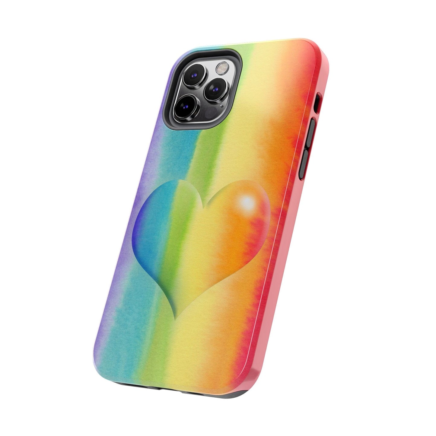 Rainbow Heart iPhone 16 Pride Case • Designed to fit most iPhone and Samsung Models Phone Case Printify