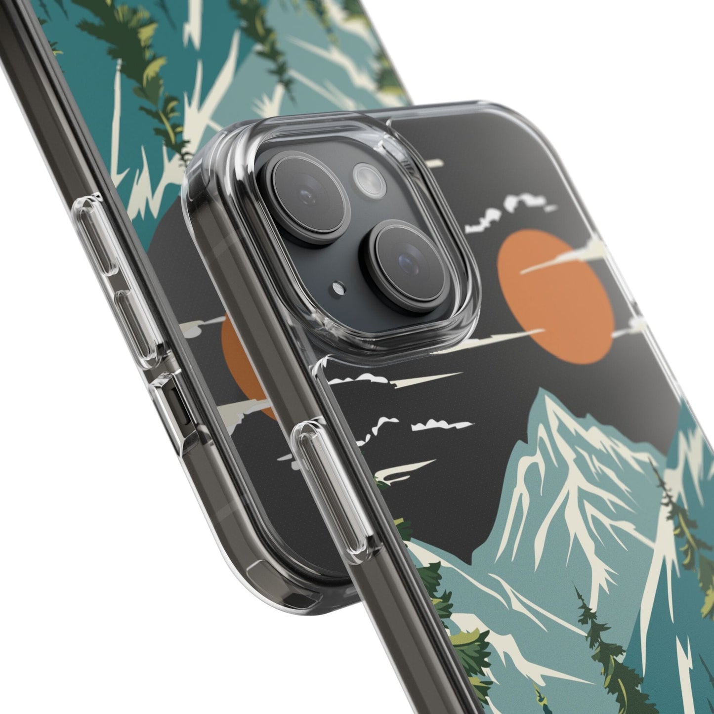 Clear Phone Cases • Adventure Awaits Mountain Scene Transparent Phonecases Designed to fit iPhone & Samsung Phone Case Printify