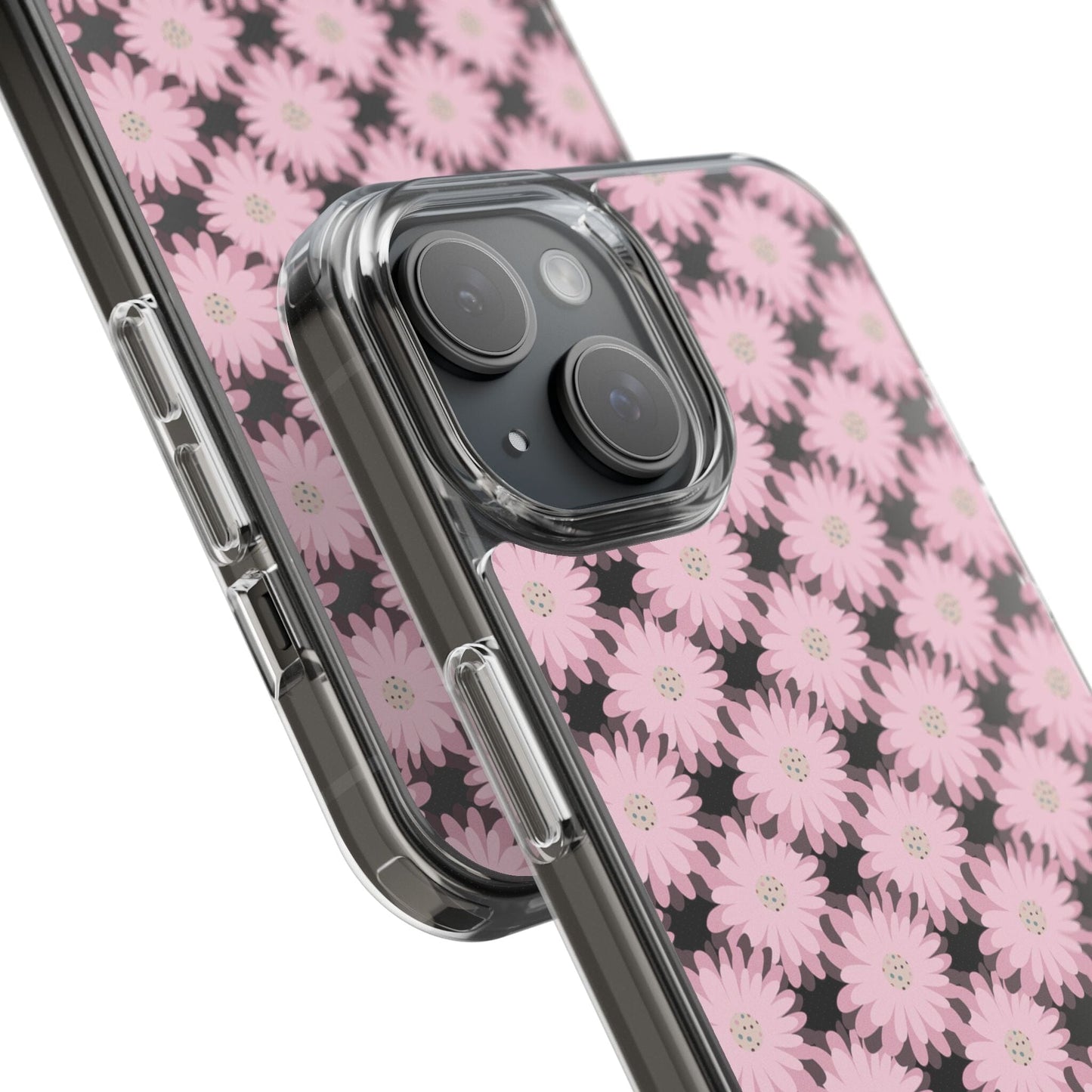 Retro Daisies Clear Floral Phone Case • Designed to fit most iPhone and Samsung Phones Phone Case Printify