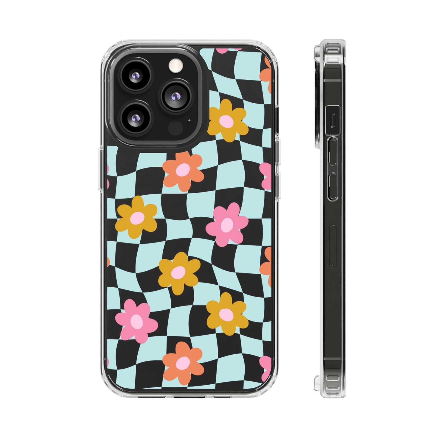 Cute Coconut Girl iPhone Cases • Colorful Floral Clear Phone Case Designed to fit Most iPhone and Samsung Models Phone Case Printify iPhone 13 Pro Without gift packaging