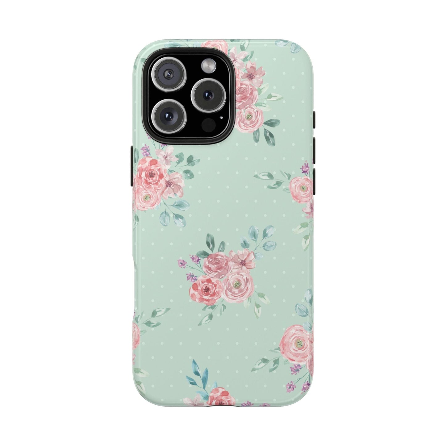 Green Floral Phone Case, Summer Flower Phonecases, Coquette Aesthetic iPhone Case for 15 14 13 12 Cell Phone Covers Phone Case Printify iPhone 16 Pro Max