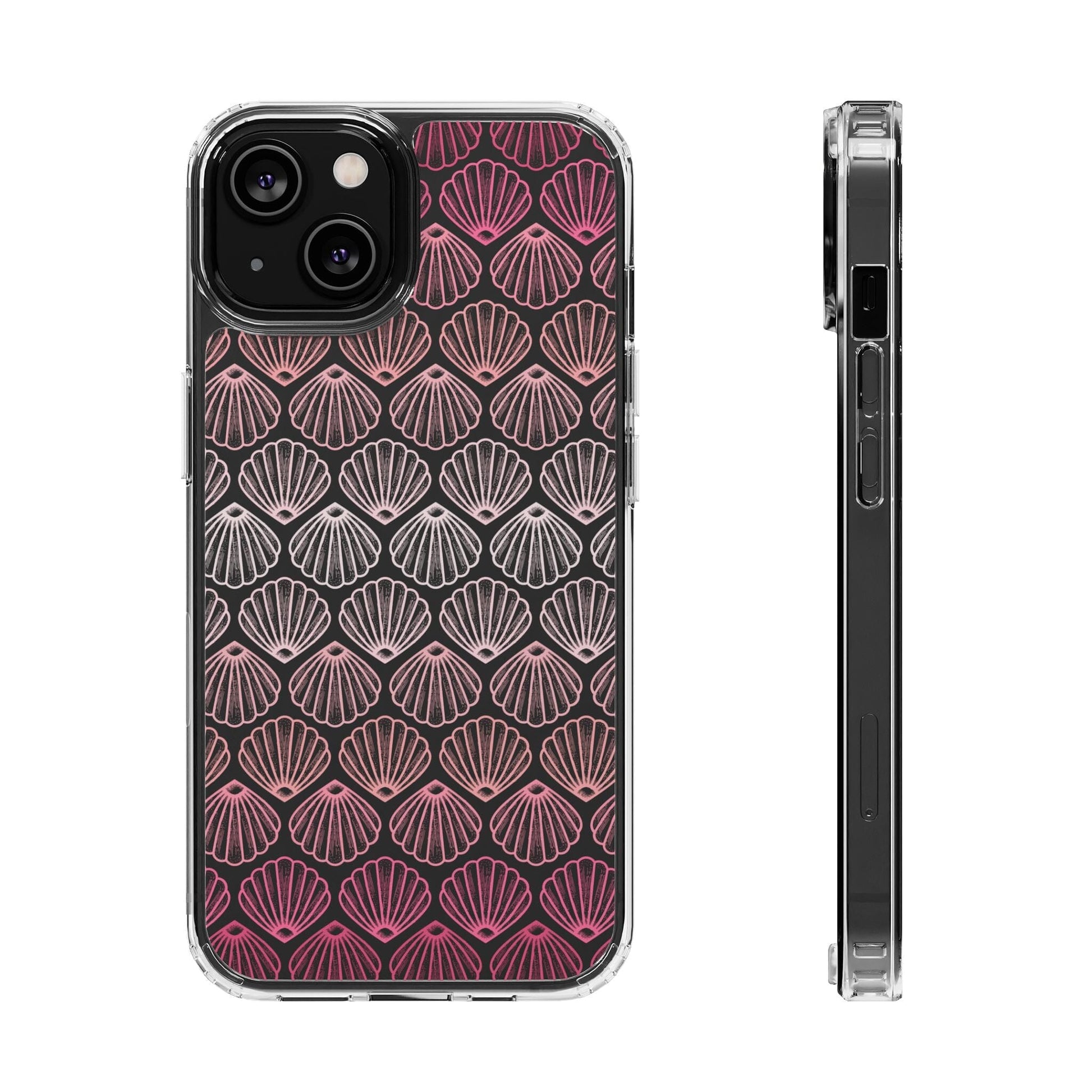 Coconut Girl iPhone 16 Clear Phone Case, Pink Seashell Design, Beachy Summer Vibes Aesthetic, iPhone 15, iPhone 14 13, Samsung Galaxy Phone Case Printify iPhone 14 Without gift packaging