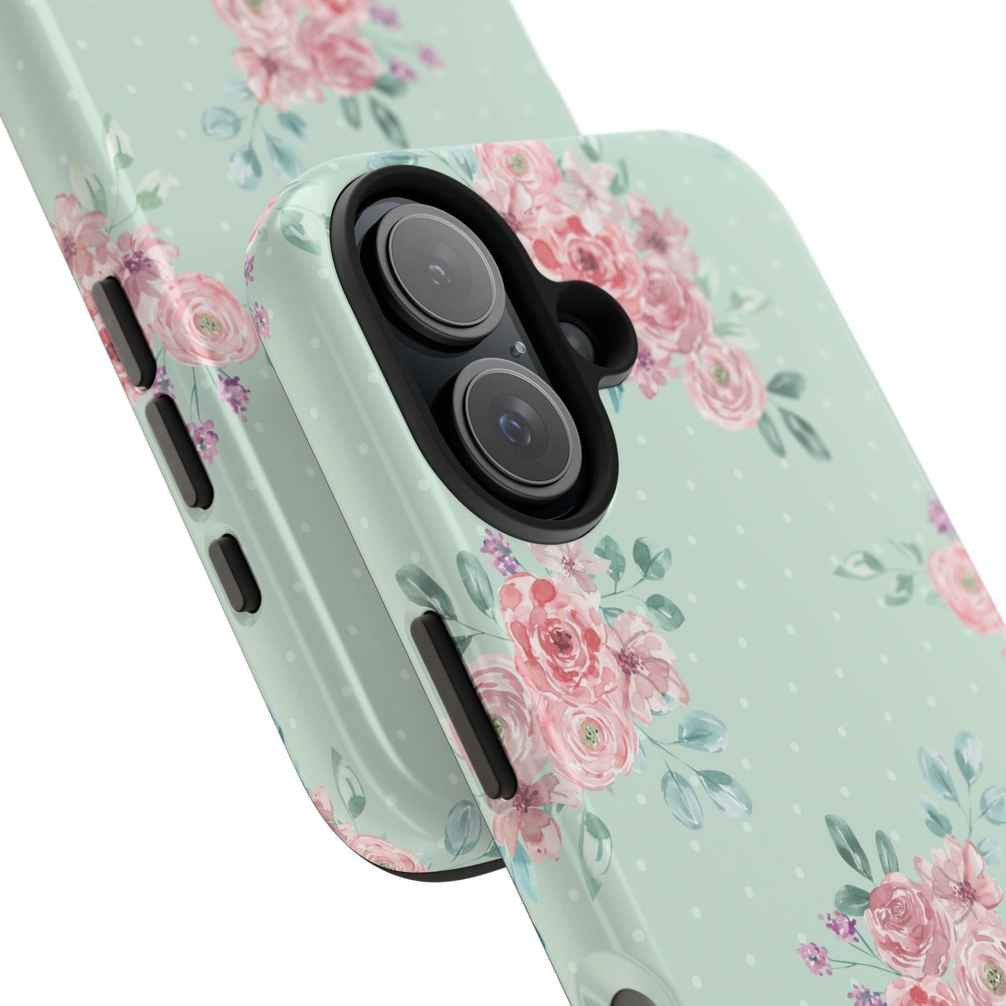 Green Floral Phone Case, Summer Flower Phonecases, Coquette Aesthetic iPhone Case for 15 14 13 12 Cell Phone Covers Phone Case Printify