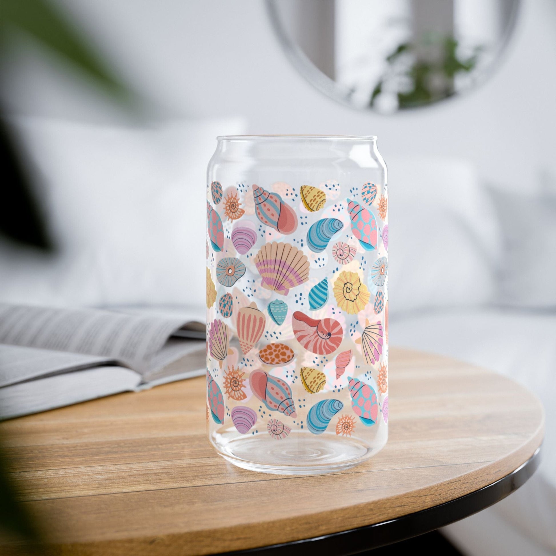 Meet Me at the Beach Sipper Glass • Beach Wedding Favors, Cute Iced Coffee Cup Mug Printify