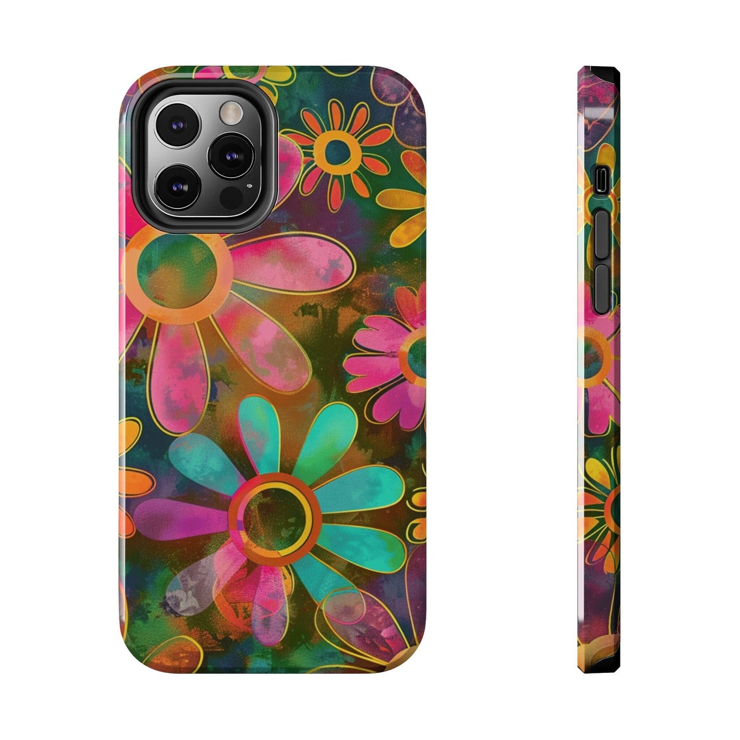70s Retro Daisy Phone Case • Impact Resistant Cases Designed to fit Most iPhone and Samsung Phones Phone Case Printify iPhone 12 Pro