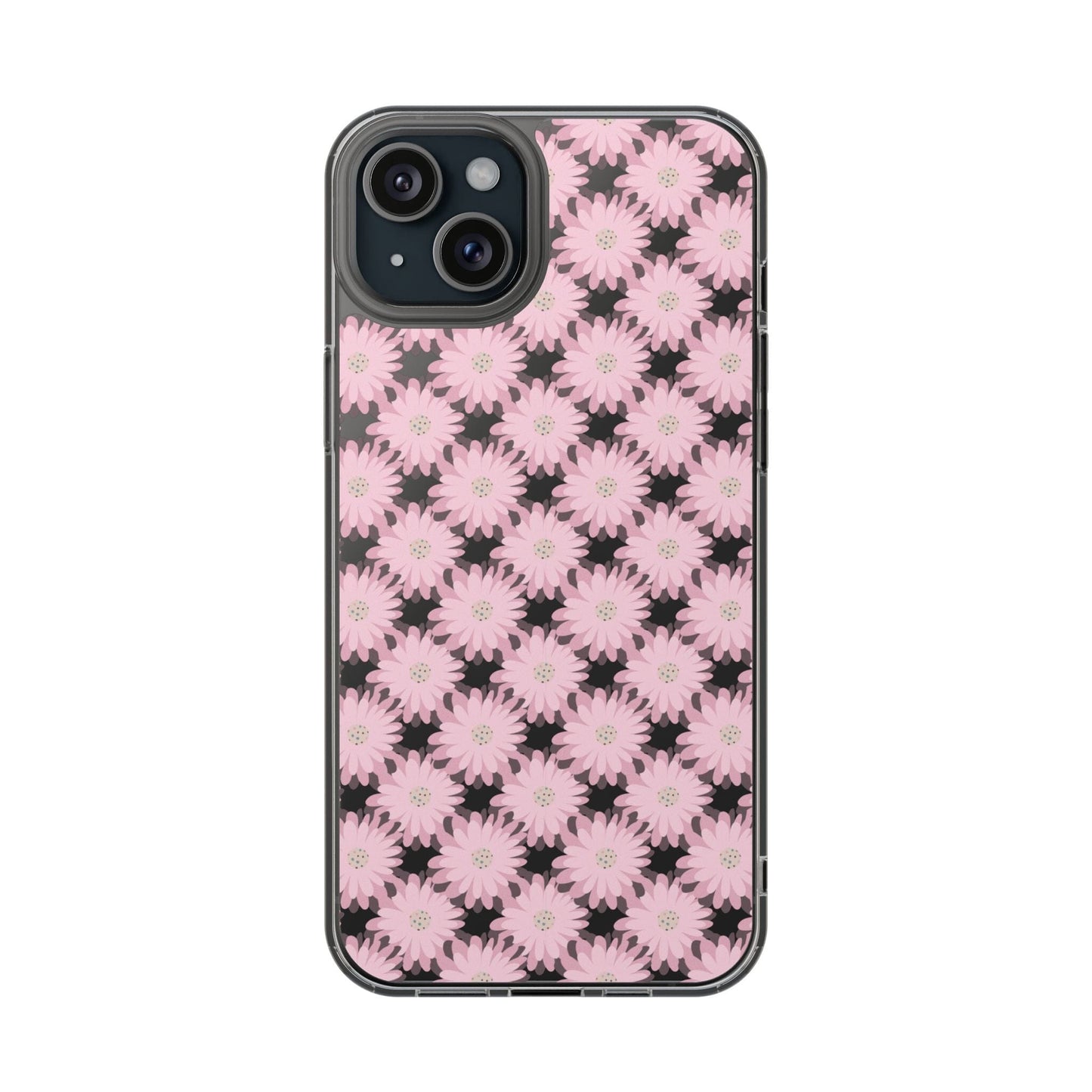 Retro Daisies Clear Floral Phone Case • Designed to fit most iPhone and Samsung Phones Phone Case Printify iPhone 15 Plus