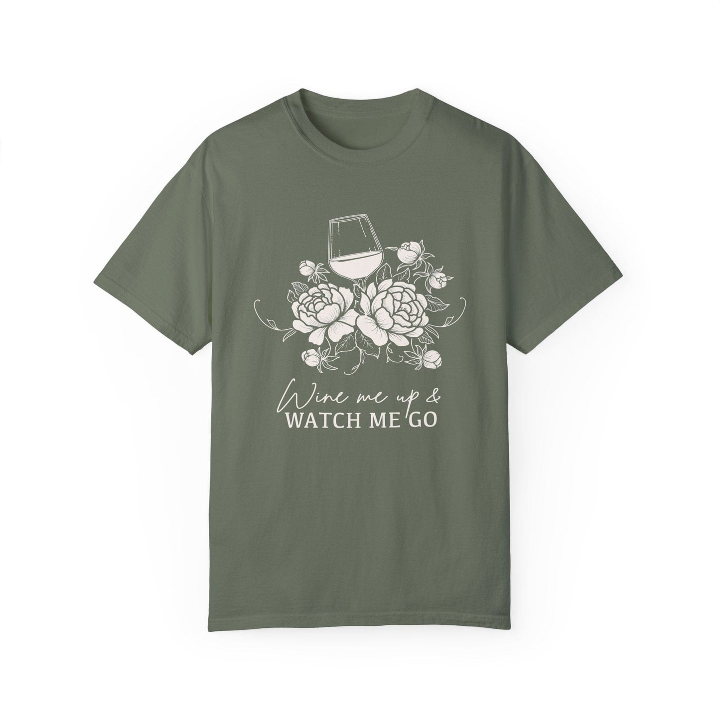 Wine Me Up And Watch Me Go, Menopausal Mom Shirt, Funny 5oth Birthday Shirt, Mental Health Shirt T-Shirt Printify Moss S