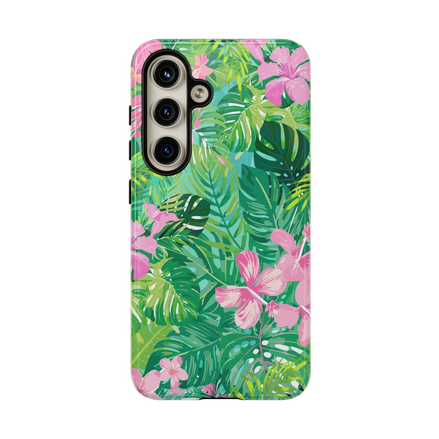 Tropical Pink Phone Case • Designed to Fit Most iPhone, Samsung and Google Models Phone Case Printify Samsung Galaxy S24 Glossy