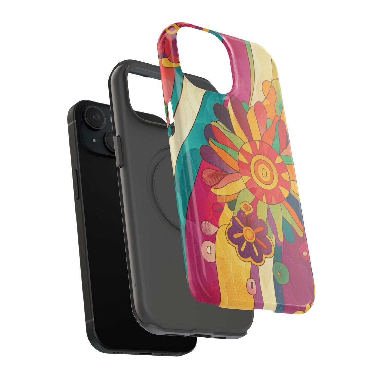 Retro Hippie Impact-Resistant Cases • 70s Daisy Flower Phone Cases Designed to fit Most iPhone and Samsung Phones Phone Case Printify