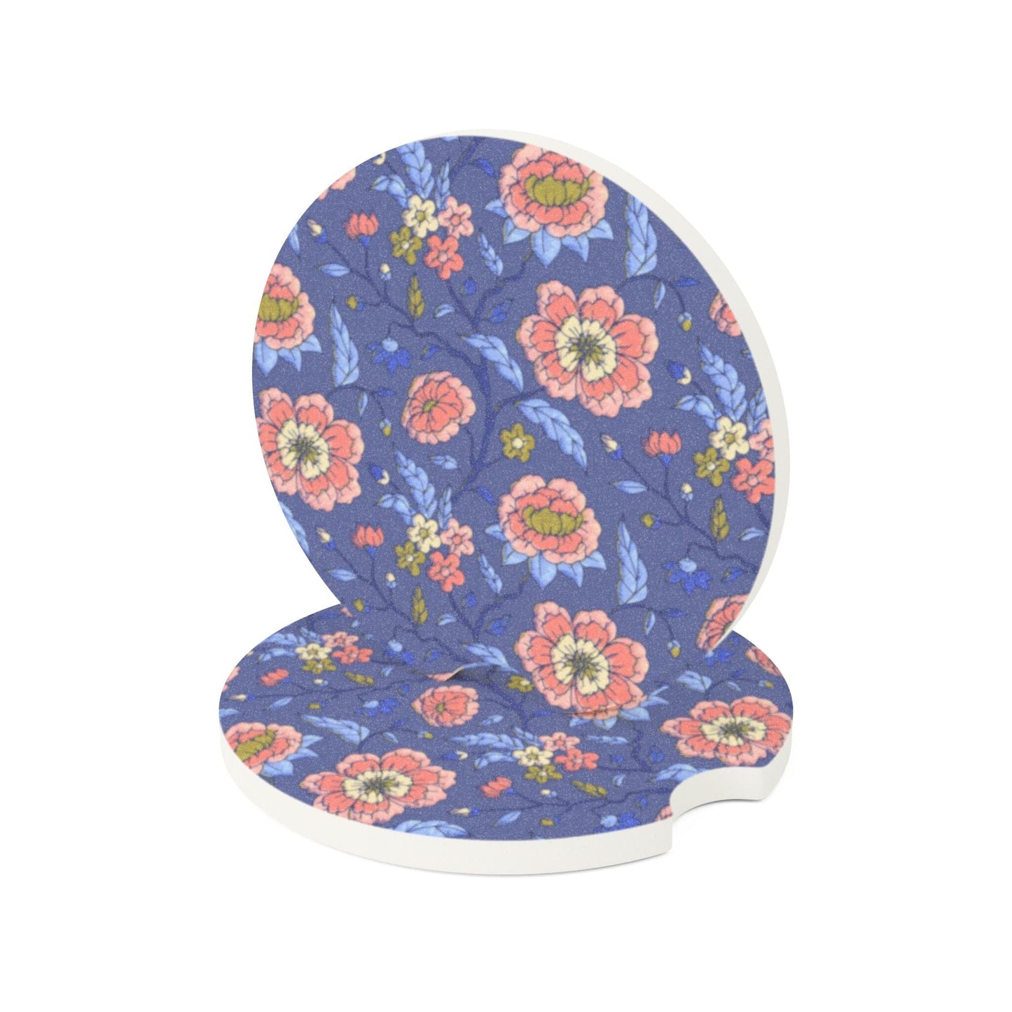 Chinoiserie Car Coasters, Floral Cup Holder Coaster, • Cute Car Accessories, Floral Cup Holder Coaster Home Decor Printify 2.6'' × 2.6" 2pcs