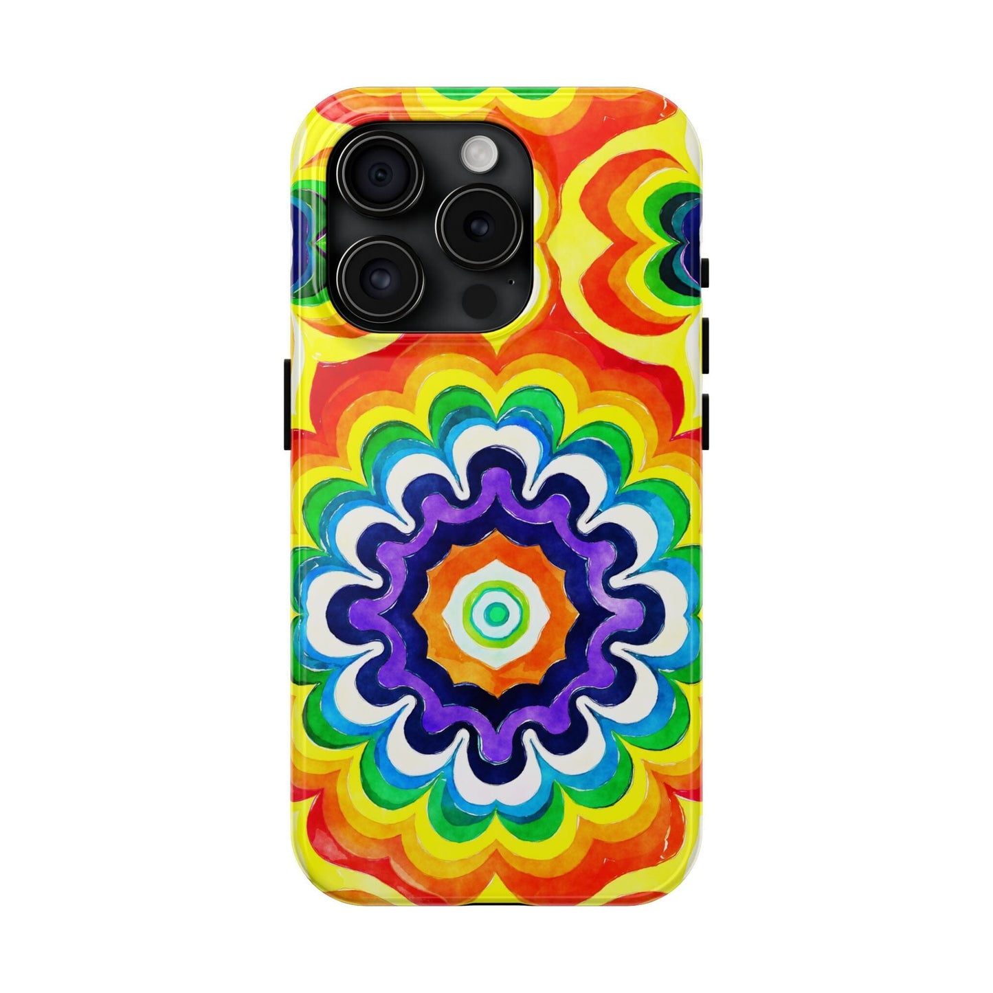 Vibrant Mandala Phone Case • Designed to Fit Most iPhone and Samsung Models Phone Case Printify iPhone 15 Pro