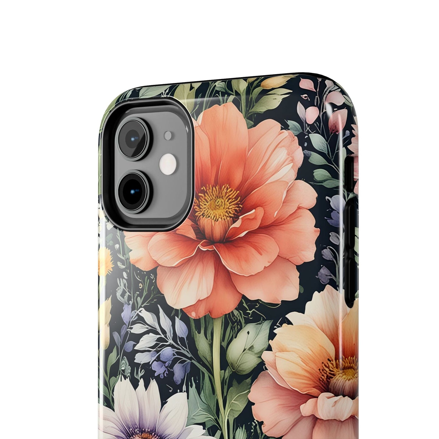 Fall Blue Floral Phonecases, Cute Boho Aesthetic Tough Cases Compatible with most iPhone and Samsung Galaxy Models Phone Case Printify