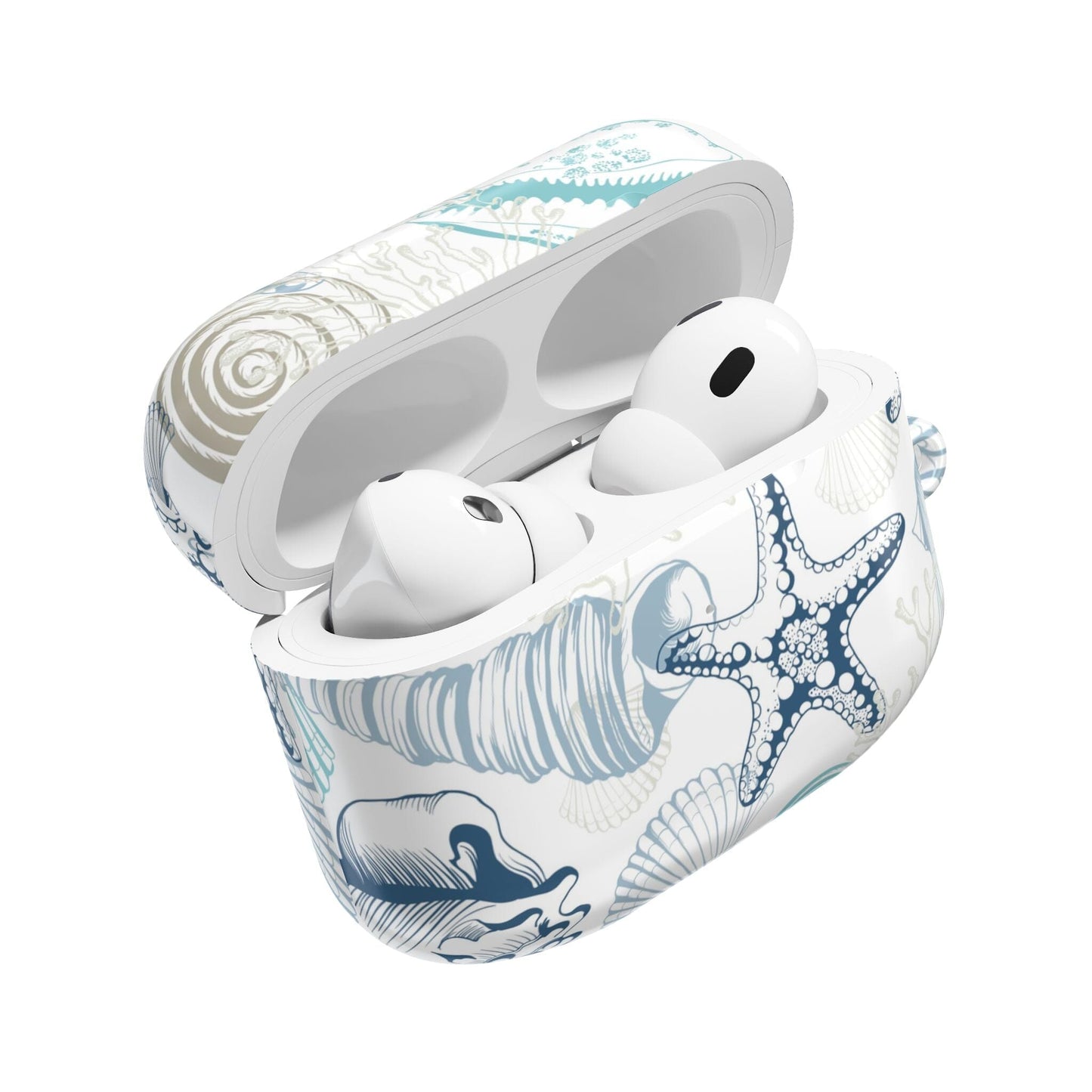 Blue Seashells AirPods Case, Ocean-Inspired Case for Earbuds • Cute Phone Accessories Accessories Printify