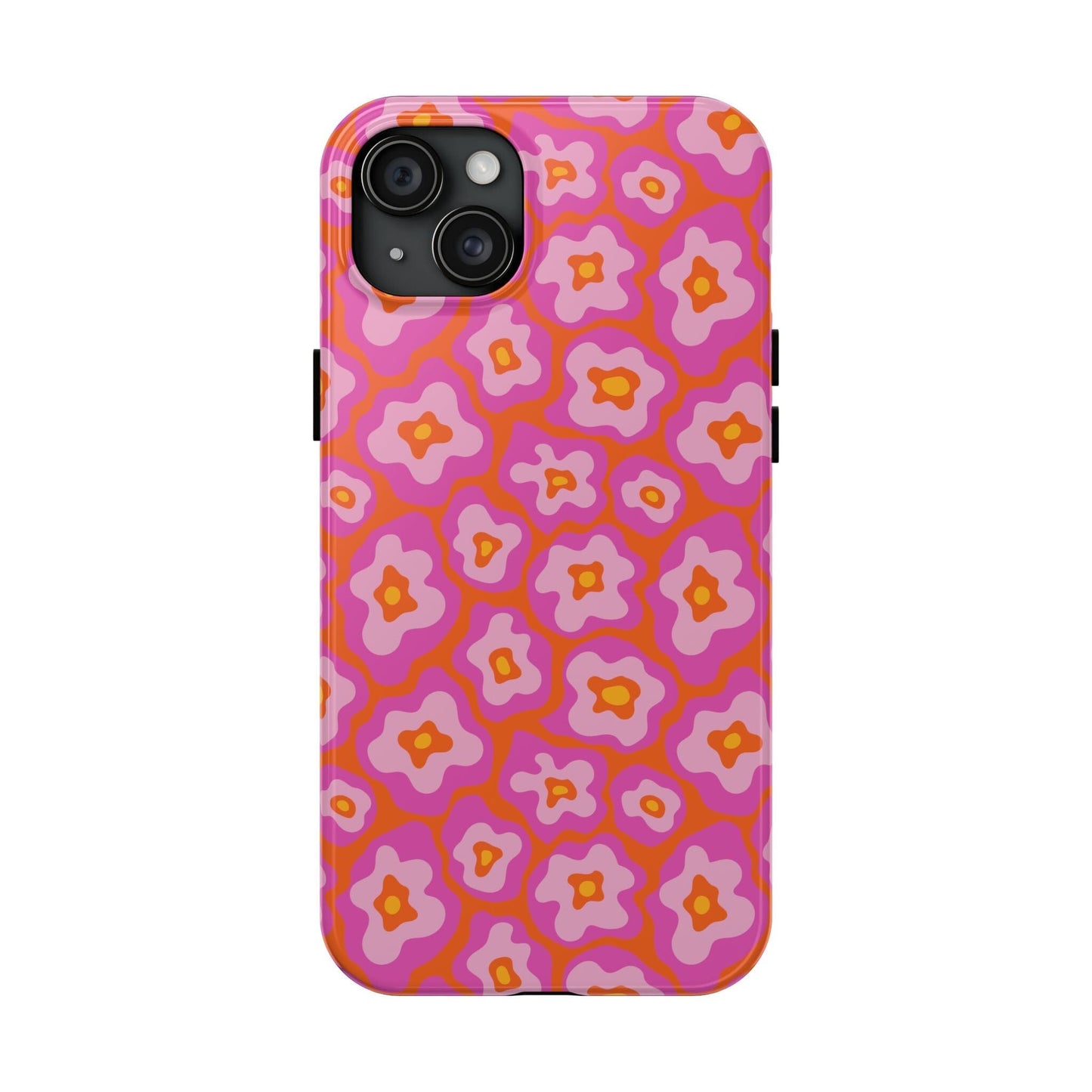 Abstract Pink Floral Phone Case • Tough Phone Case Designed to fit most iPhone and Samsung Phones Phone Case Printify iPhone 15 Plus