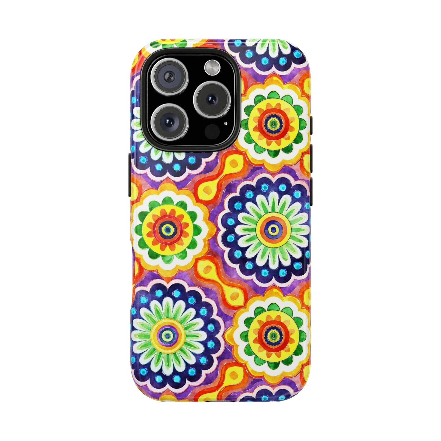 Rainbow Mandala Phone Case • Designed to Fit Most iPhone and Samsung Models Phone Case Printify iPhone 16 Pro