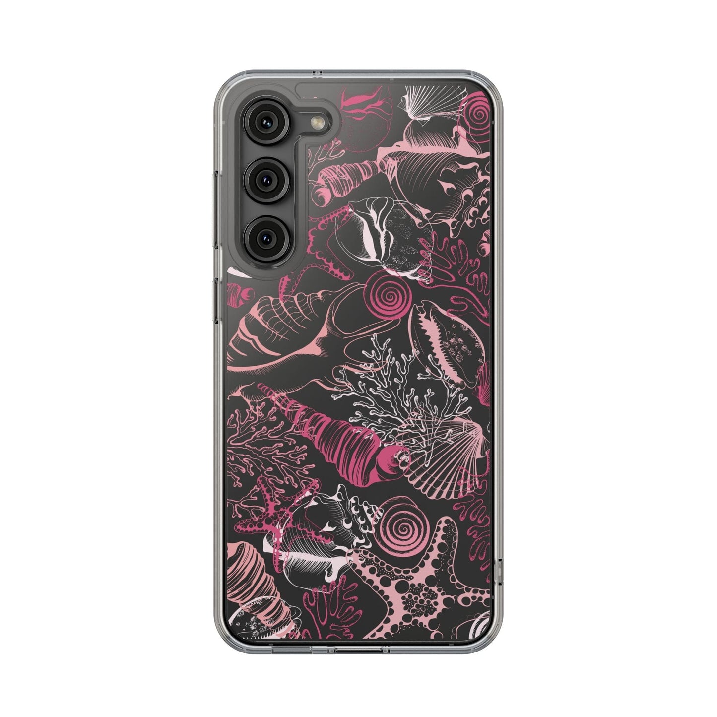 Pink Seashells Phone Case, Clear Summer Phone Cases Compatible with most iPhone and Samsung Galaxy Models Phone Case Printify Samsung Galaxy S23 Plus