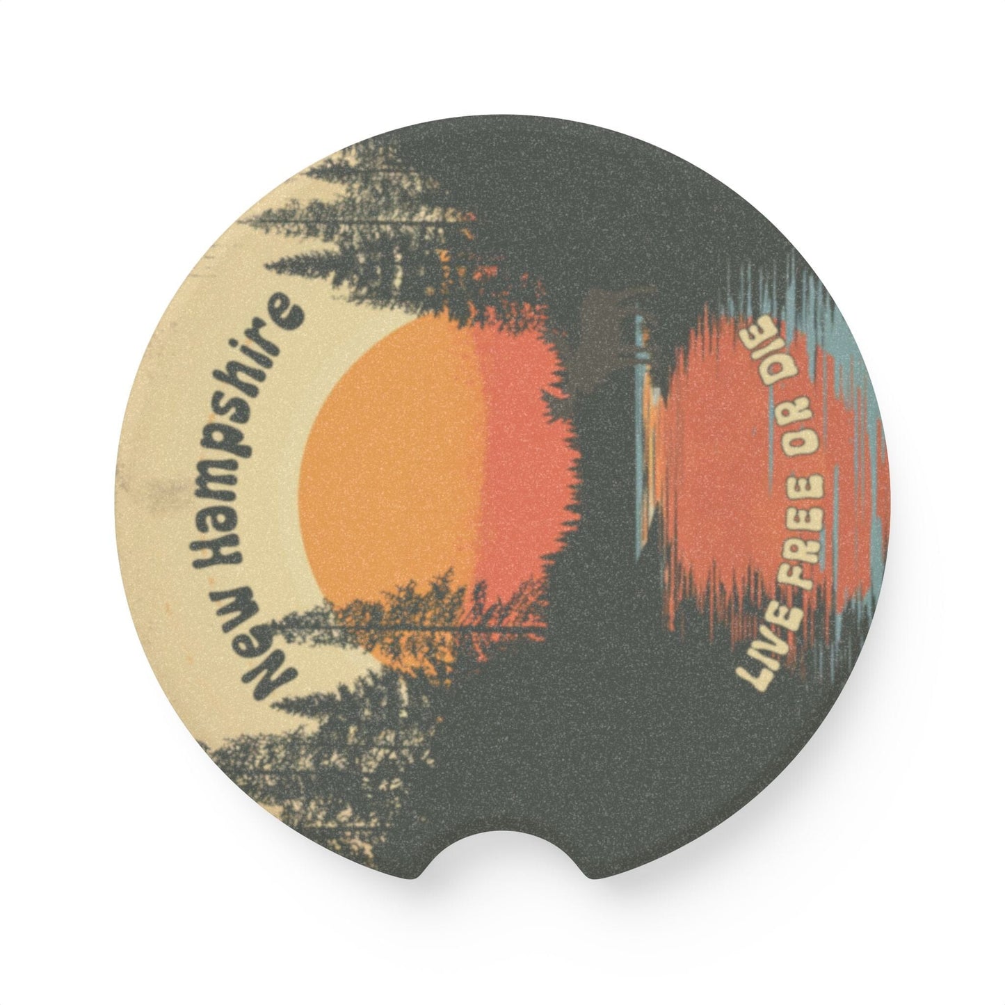 New Hampshire Live Free or Die Soapstone Car Coaster Home Decor Printify 2.6'' × 2.6" 1pc