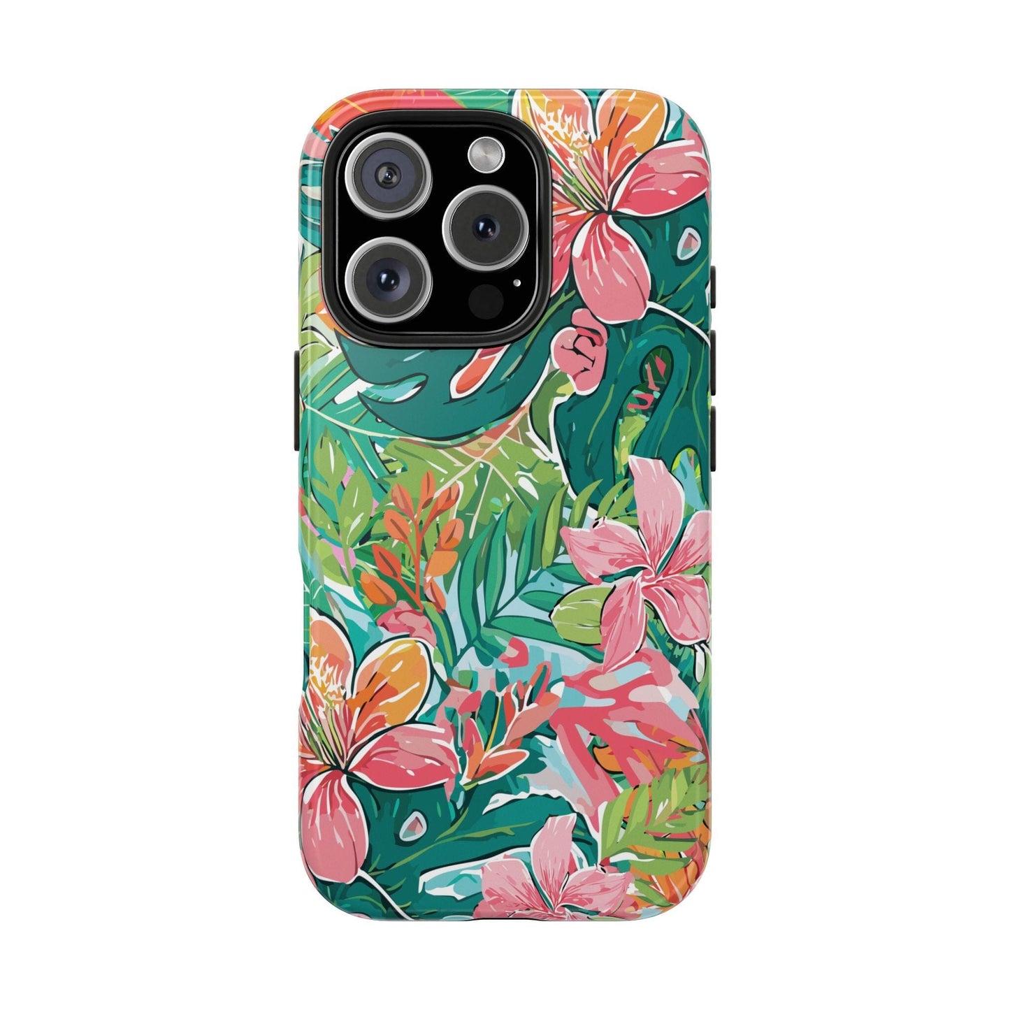 Tropical Brights Floral iPhone 16 Phone Cases • Designed to fit most iPhone and Samsung Models Phone Case Printify iPhone 16 Pro