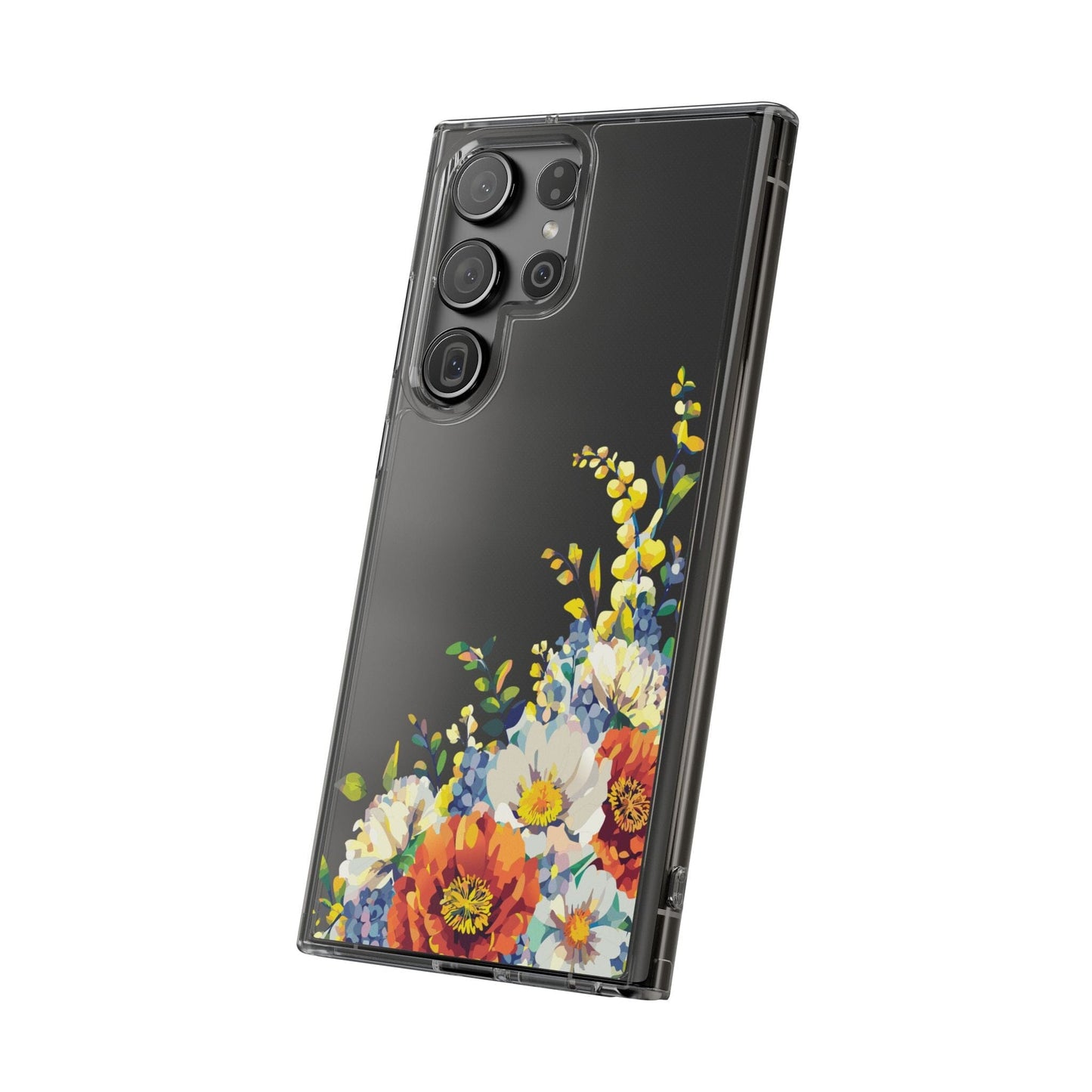 Summer Flowers Clear Phone Case • Designed to fit iPhone and Samsung Phones Phone Case Printify