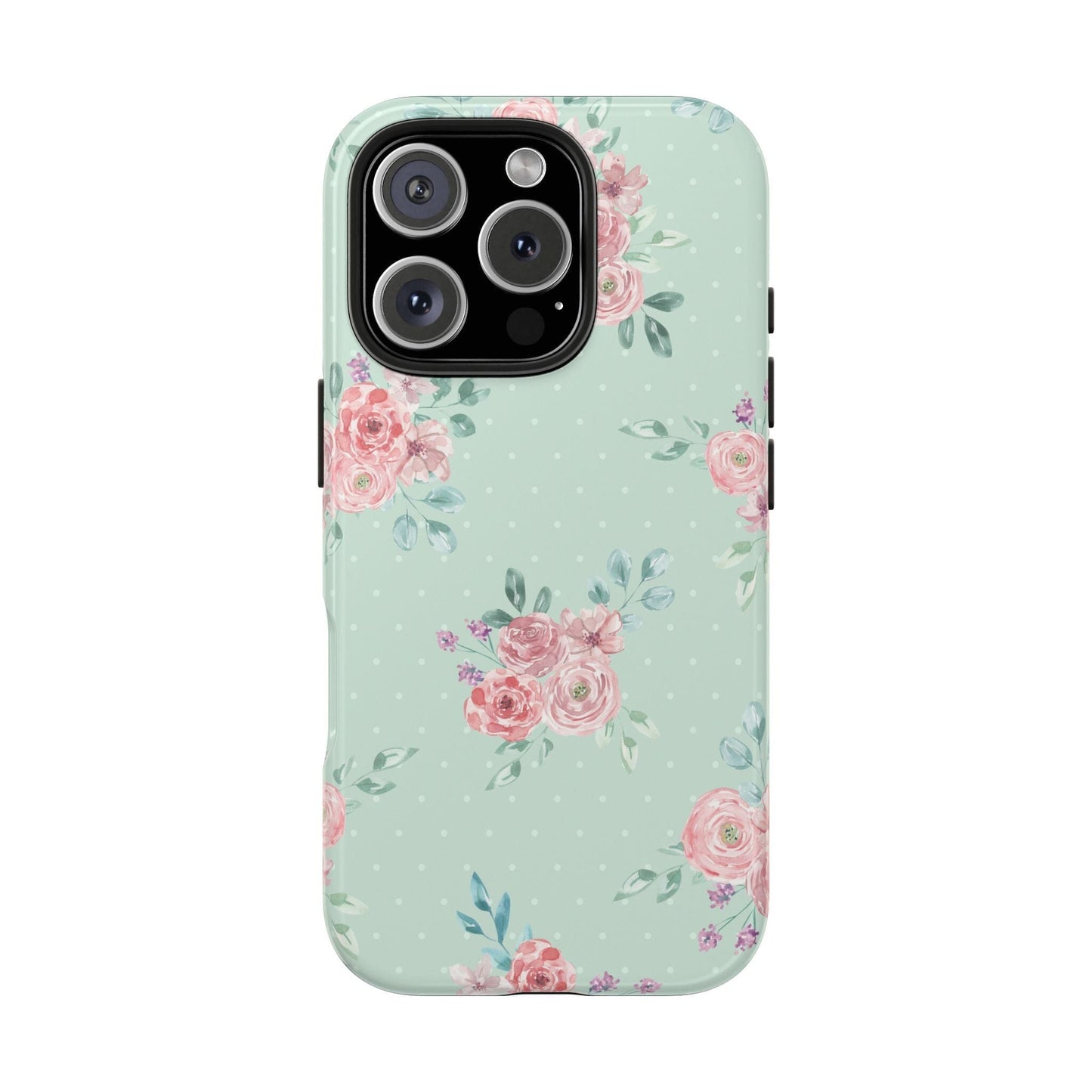 Green Floral Phone Case, Summer Flower Phonecases, Coquette Aesthetic iPhone Case for 15 14 13 12 Cell Phone Covers Phone Case Printify iPhone 16 Pro