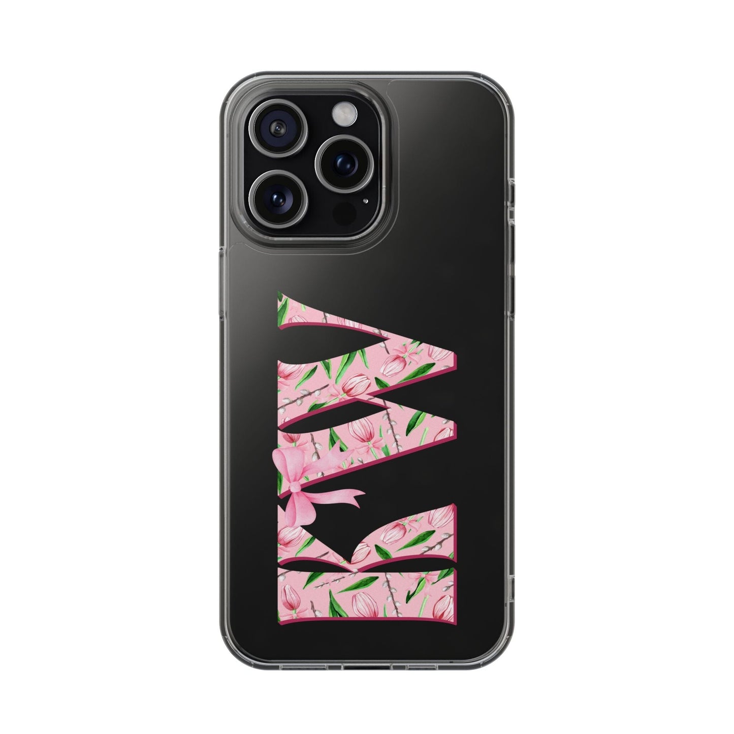 Initials iPhone 16 Pro Case, Clear Phone Cases • Designed to fit Most iPhone and Samsung Phones Phone Case Printify iPhone 15 Pro Max Without gift packaging