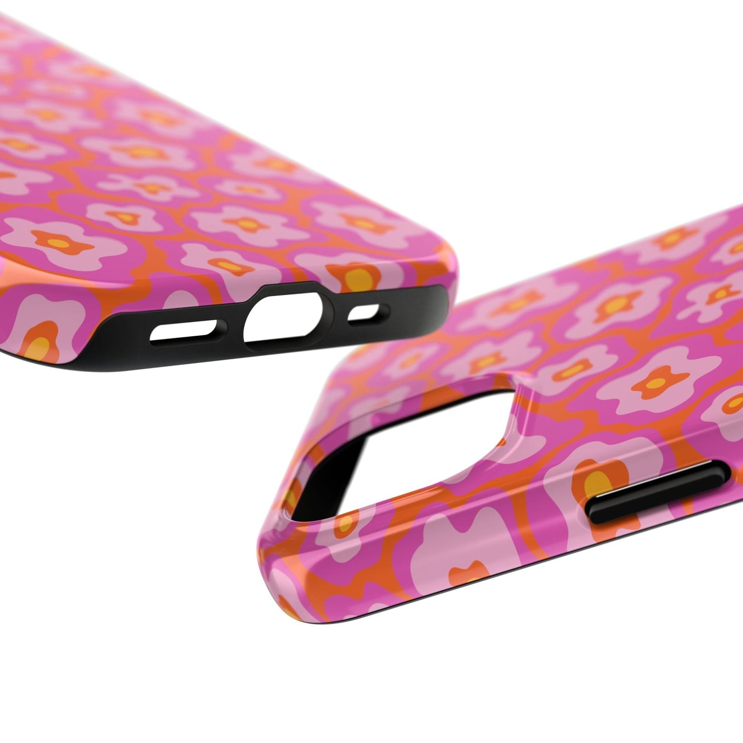 Abstract Pink Floral Phone Case • Tough Phone Case Designed to fit most iPhone and Samsung Phones Phone Case Printify