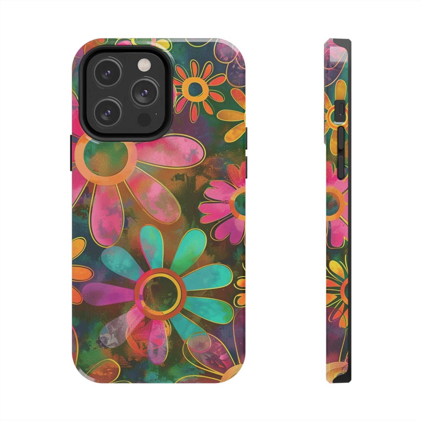 70s Retro Daisy Phone Case • Impact Resistant Cases Designed to fit Most iPhone and Samsung Phones Phone Case Printify iPhone 14 Pro Max