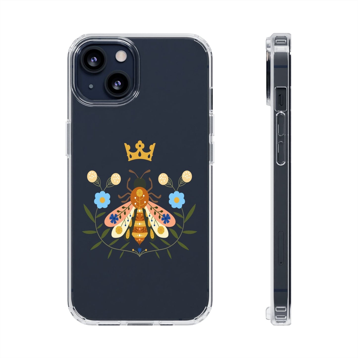 Clear Queen Been Phone Case • Designed to Fit Most iPhone and Samsung Models Phone Case Printify iPhone 13 Without gift packaging