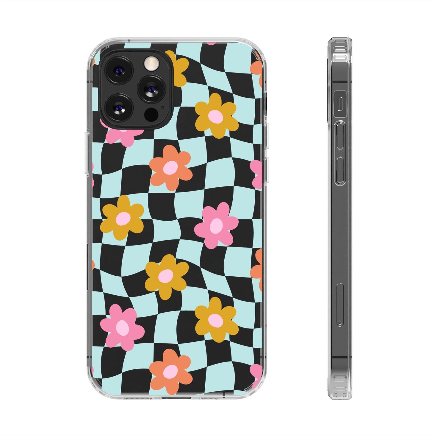 Cute Coconut Girl iPhone Cases • Colorful Floral Clear Phone Case Designed to fit Most iPhone and Samsung Models Phone Case Printify iPhone 12 Pro Without gift packaging