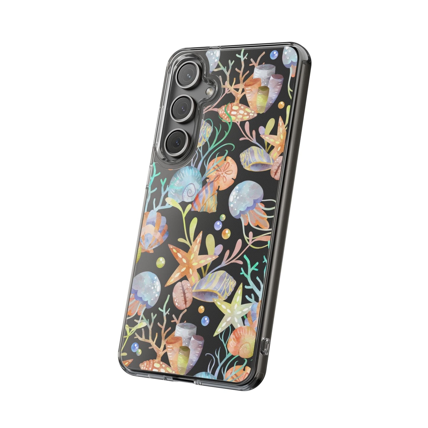Seashell Phone Case, Beach Phone Case, Clear Phone Cases, Ocean Inspired Style, Beachy Summer Vibes iPhone 11-14 And Samsung Galaxy Cases Phone Case Printify