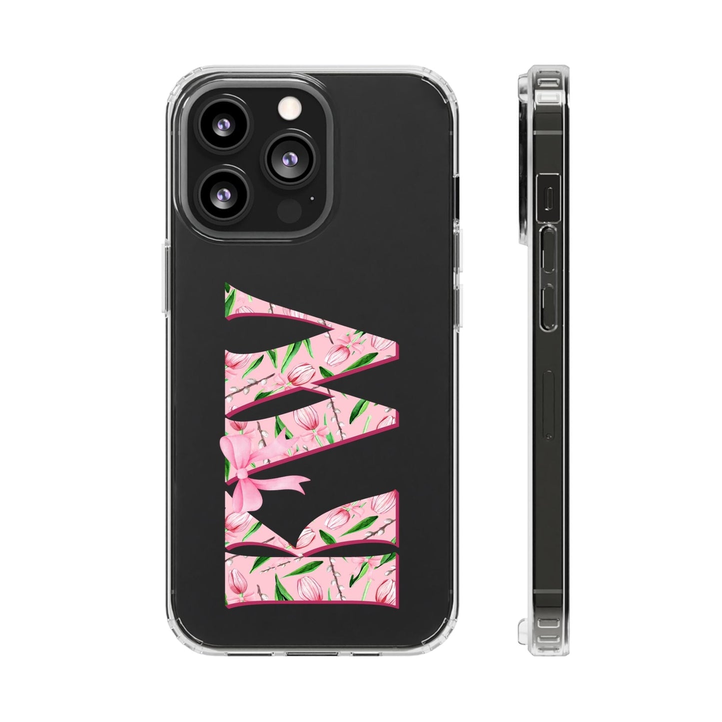Initials iPhone 16 Pro Case, Clear Phone Cases • Designed to fit Most iPhone and Samsung Phones Phone Case Printify iPhone 13 Pro Without gift packaging