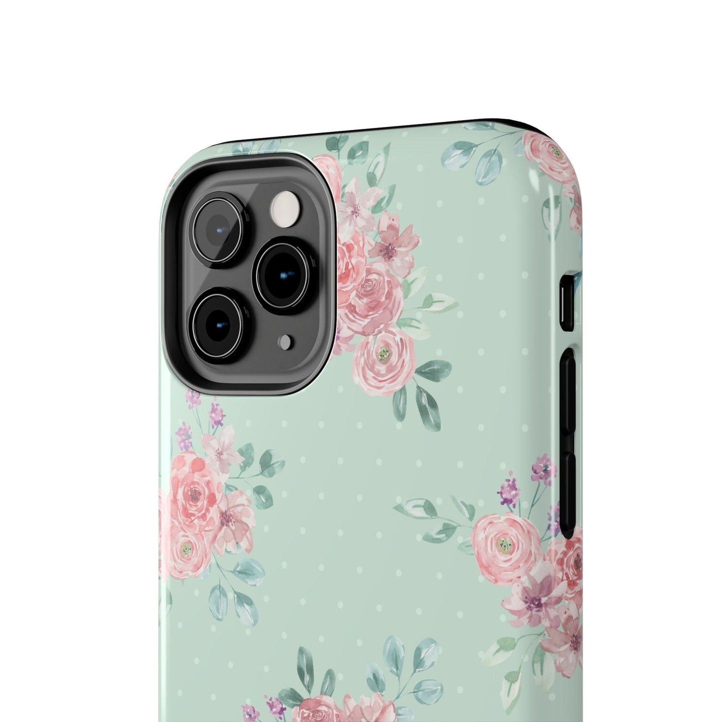Green Floral Phone Case, Summer Flower Phonecases, Coquette Aesthetic iPhone Case for 15 14 13 12 Cell Phone Covers Phone Case Printify