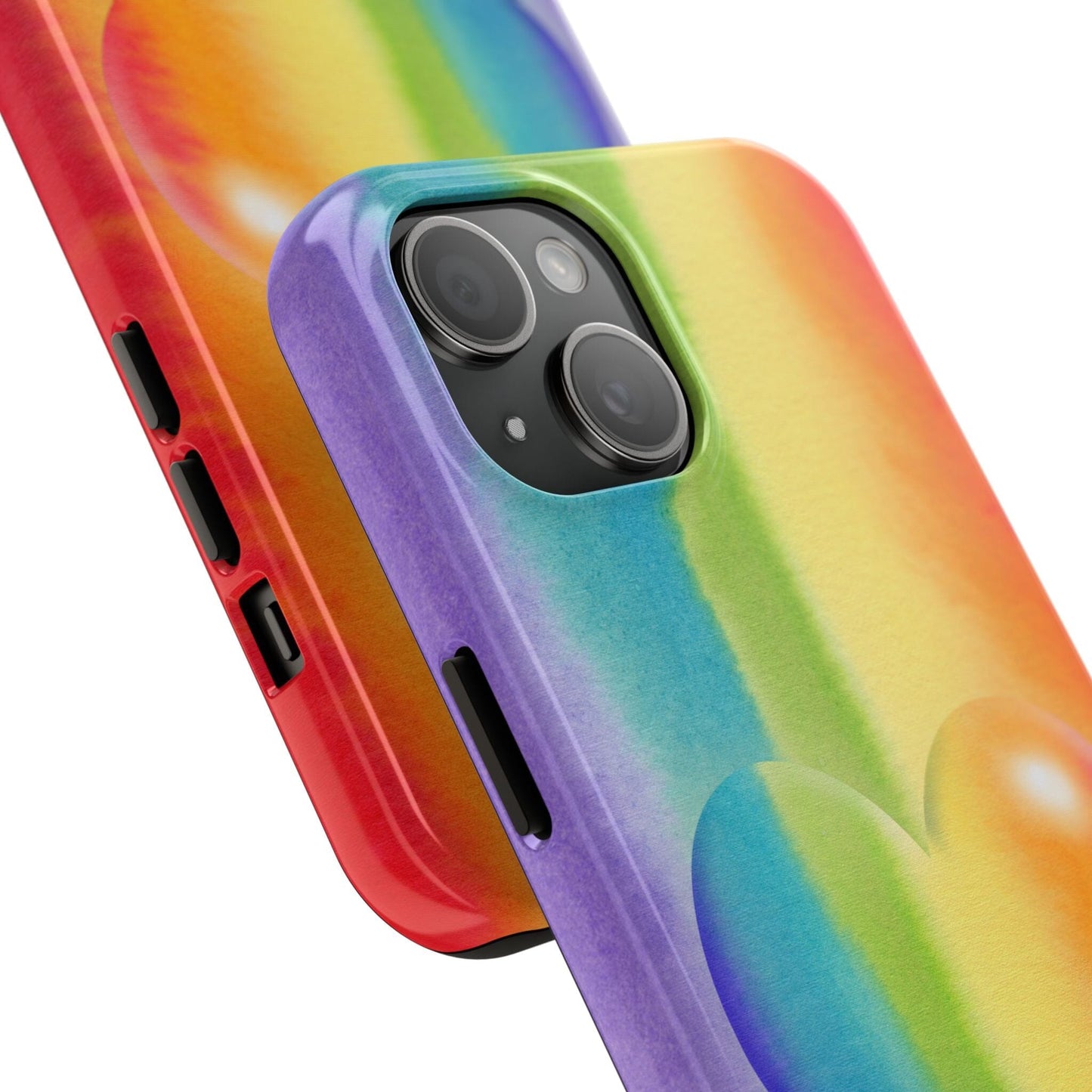 Rainbow Heart iPhone 16 Pride Case • Designed to fit most iPhone and Samsung Models Phone Case Printify iPhone 15