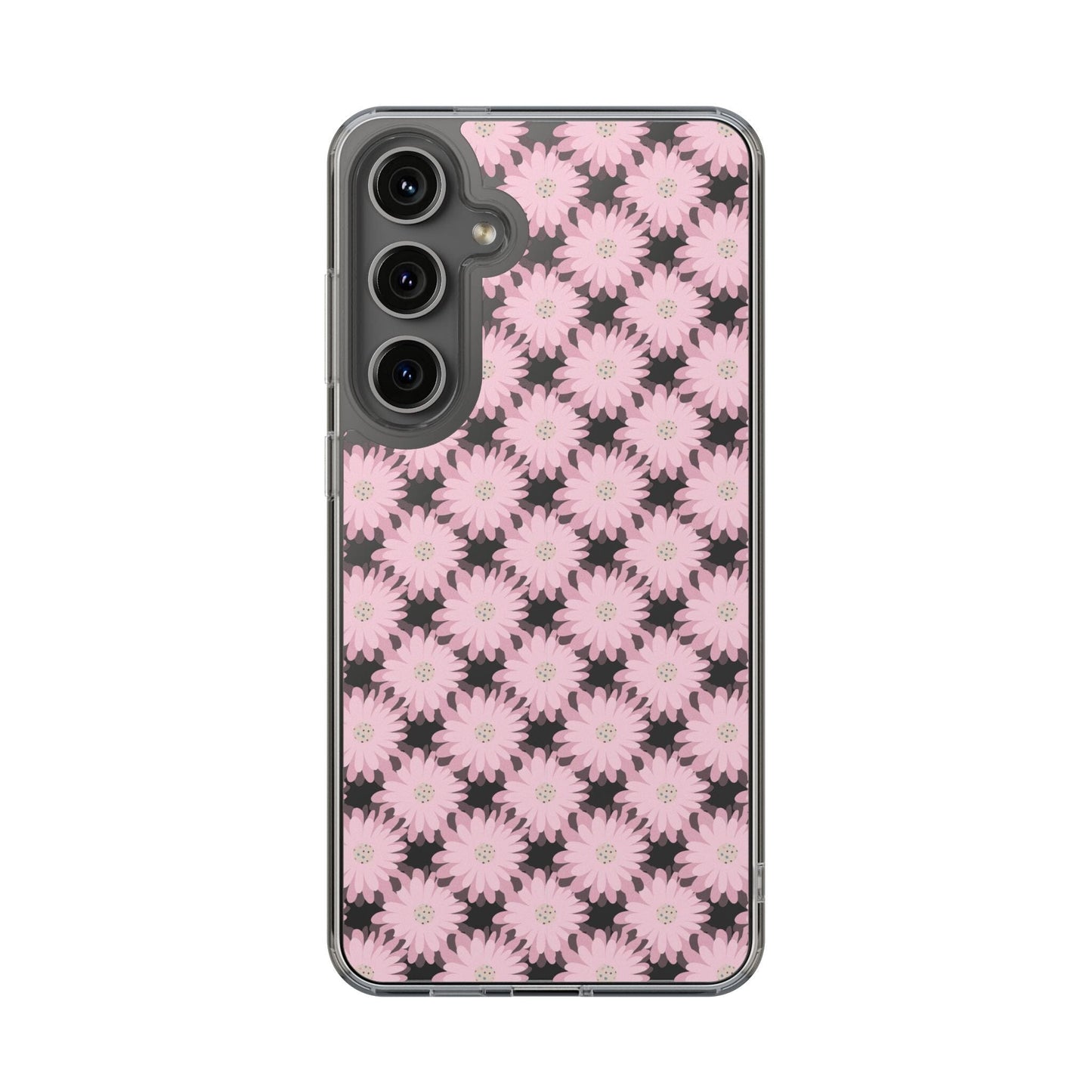 Retro Daisies Clear Floral Phone Case • Designed to fit most iPhone and Samsung Phones Phone Case Printify Samsung Galaxy S24 Plus