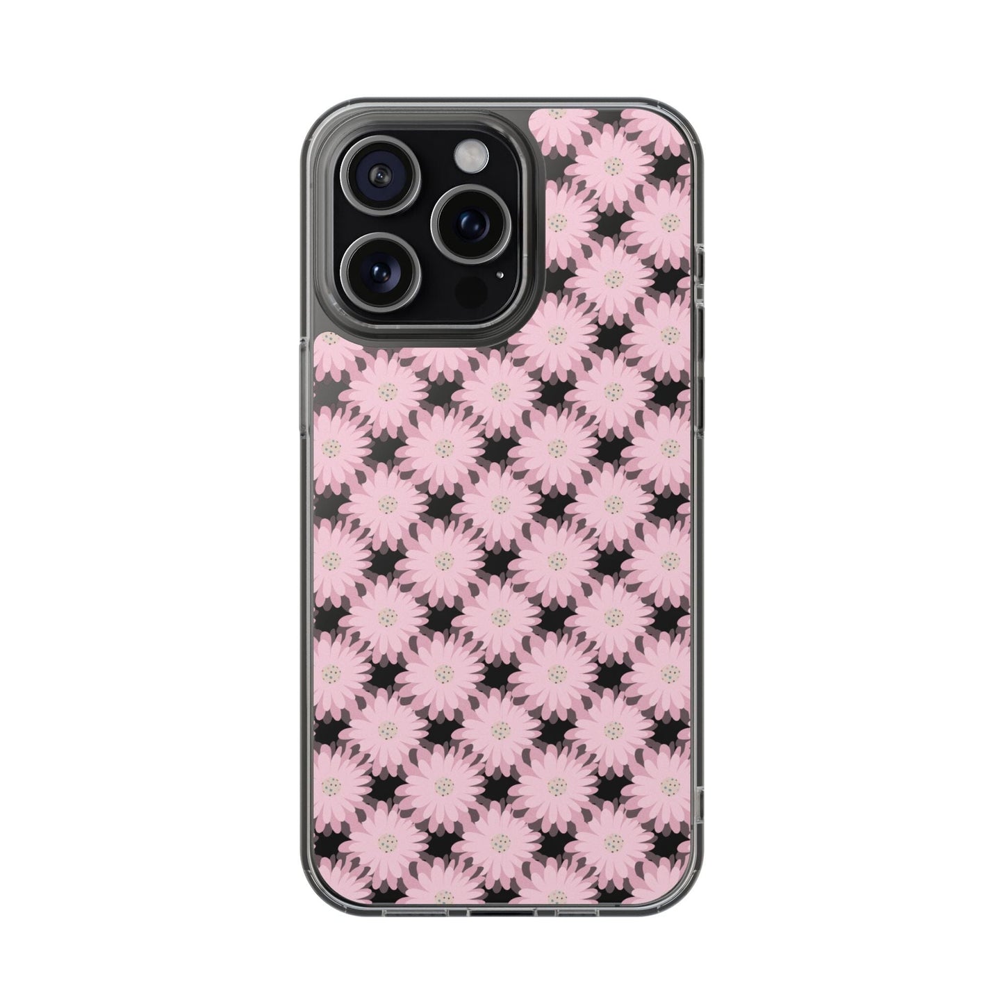 Retro Daisies Clear Floral Phone Case • Designed to fit most iPhone and Samsung Phones Phone Case Printify iPhone 15 Pro Max