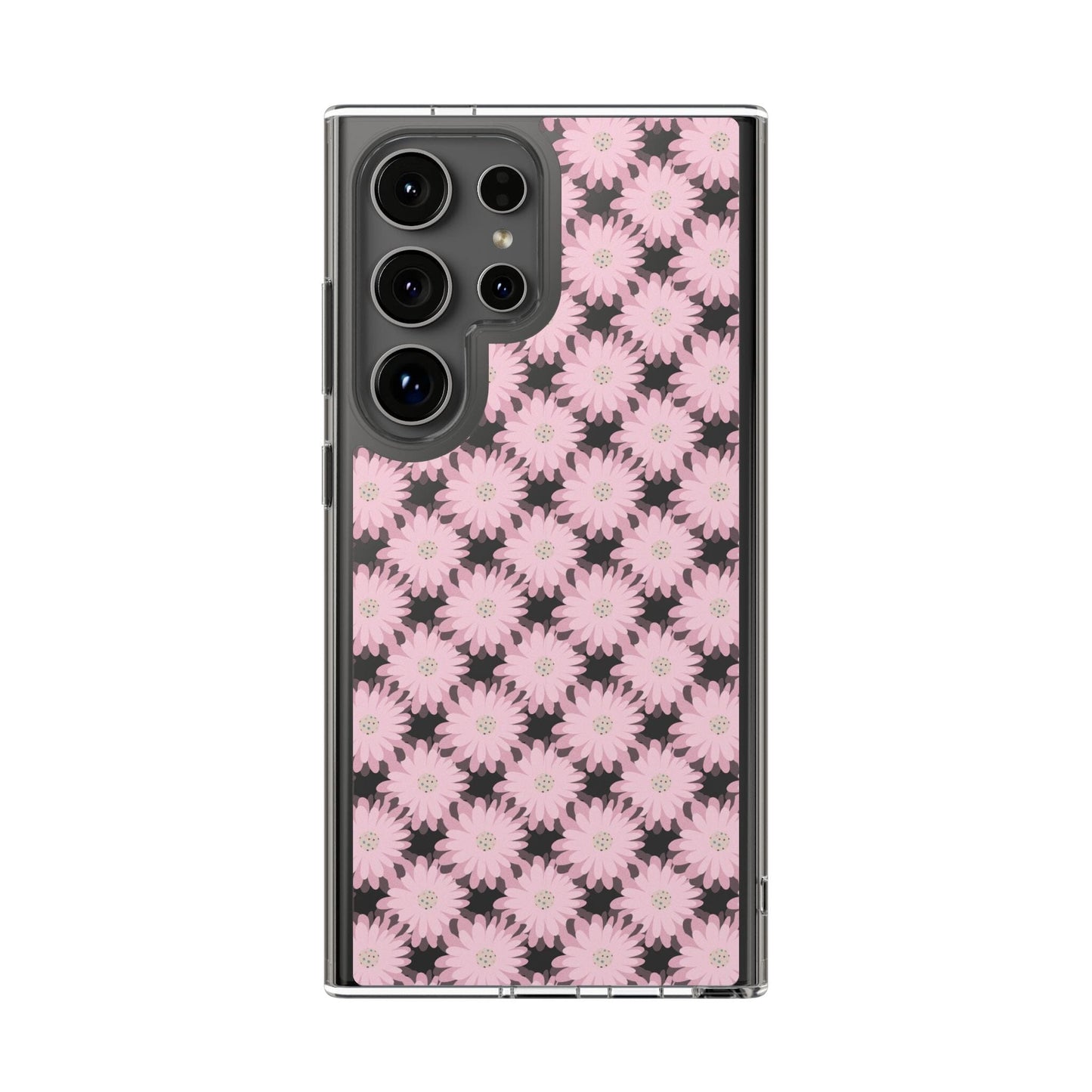 Retro Daisies Clear Floral Phone Case • Designed to fit most iPhone and Samsung Phones Phone Case Printify Samsung Galaxy S24 Ultra