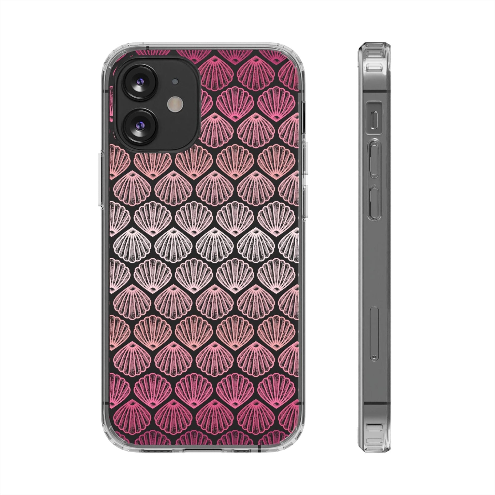 Coconut Girl iPhone 16 Clear Phone Case, Pink Seashell Design, Beachy Summer Vibes Aesthetic, iPhone 15, iPhone 14 13, Samsung Galaxy Phone Case Printify iPhone 12 Mini Without gift packaging