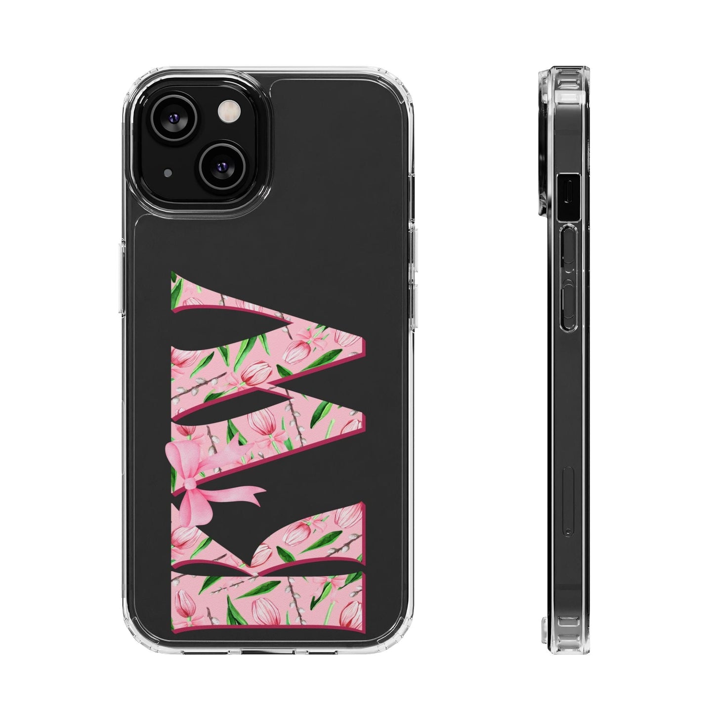 Initials iPhone 16 Pro Case, Clear Phone Cases • Designed to fit Most iPhone and Samsung Phones Phone Case Printify iPhone 14 Without gift packaging