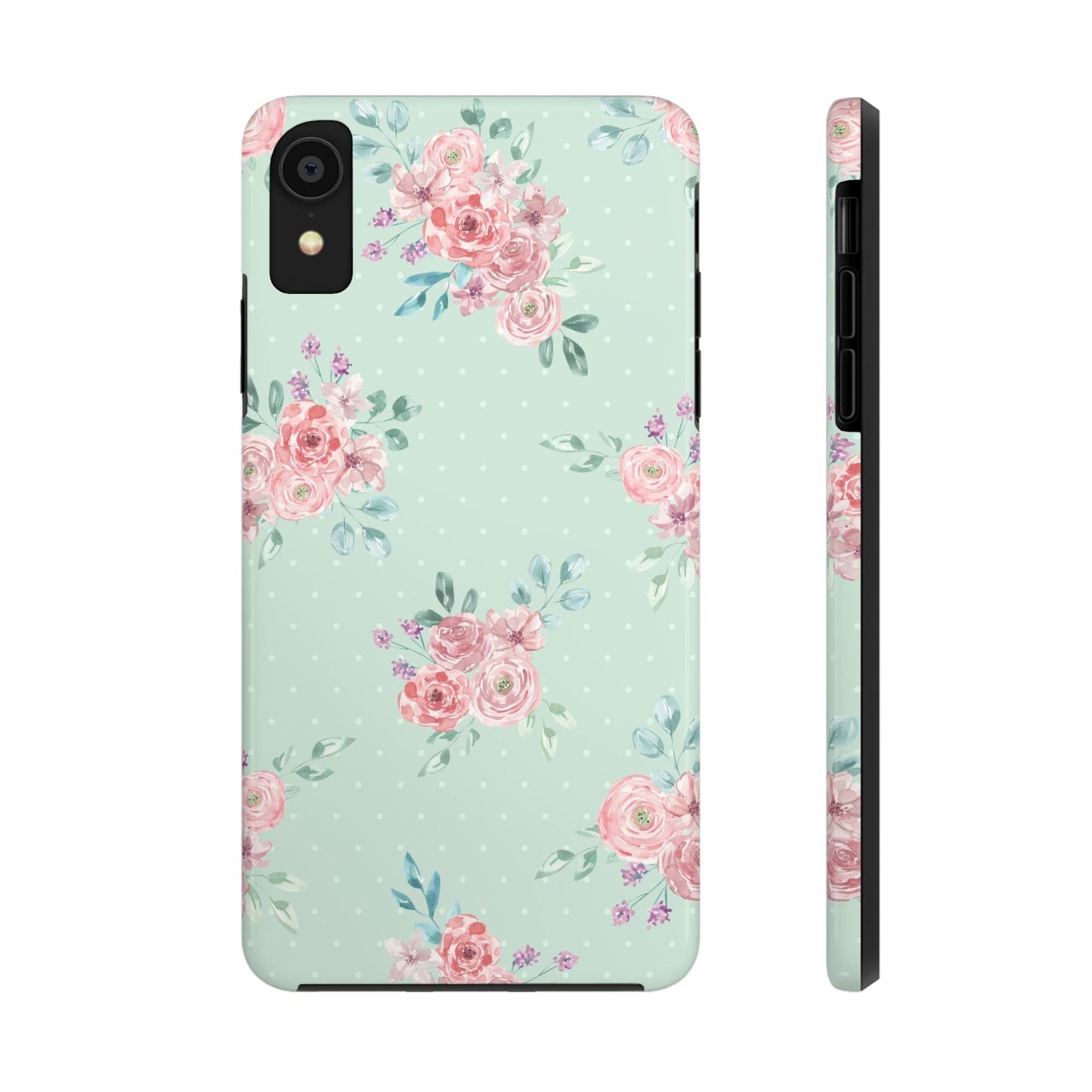 Green Floral Phone Case, Summer Flower Phonecases, Coquette Aesthetic iPhone Case for 15 14 13 12 Cell Phone Covers Phone Case Printify iPhone XR