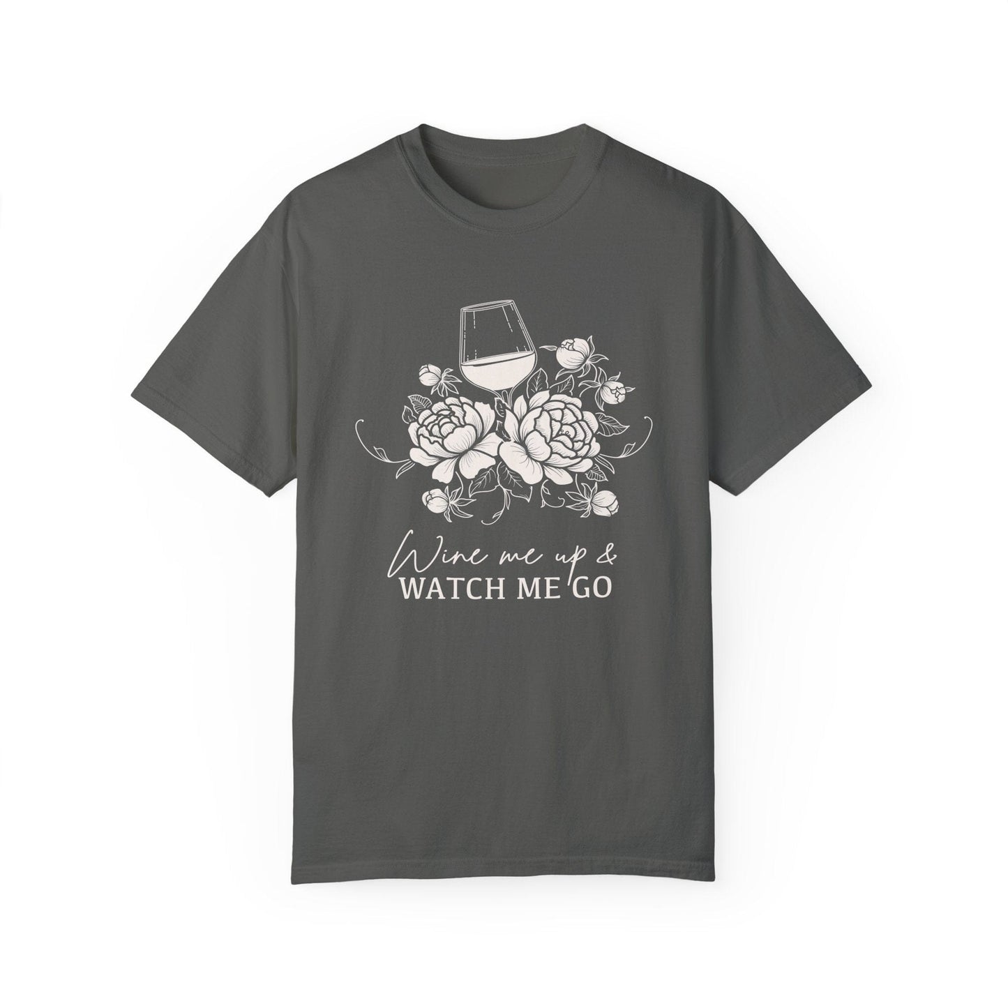 Wine Me Up And Watch Me Go, Menopausal Mom Shirt, Funny 5oth Birthday Shirt, Mental Health Shirt T-Shirt Printify Pepper S