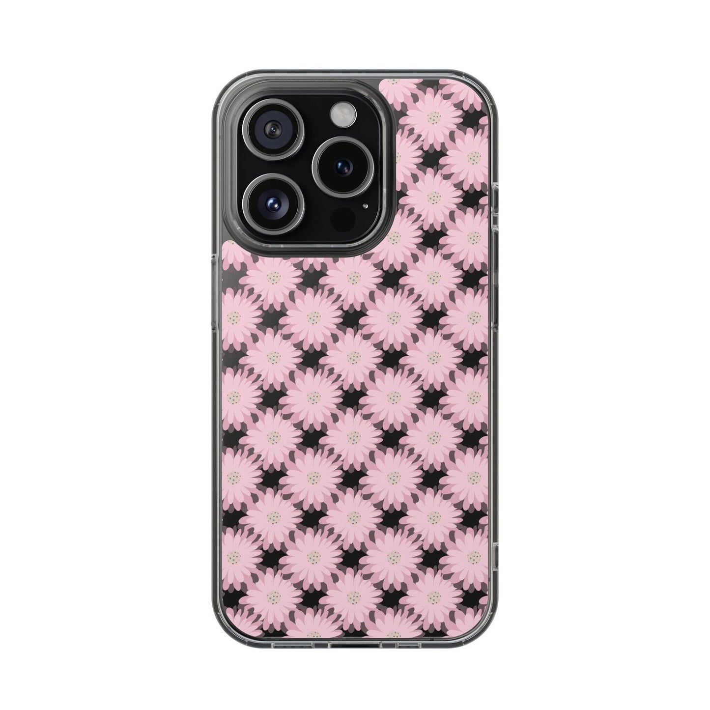 Retro Daisies Clear Floral Phone Case • Designed to fit most iPhone and Samsung Phones Phone Case Printify iPhone 15 Pro