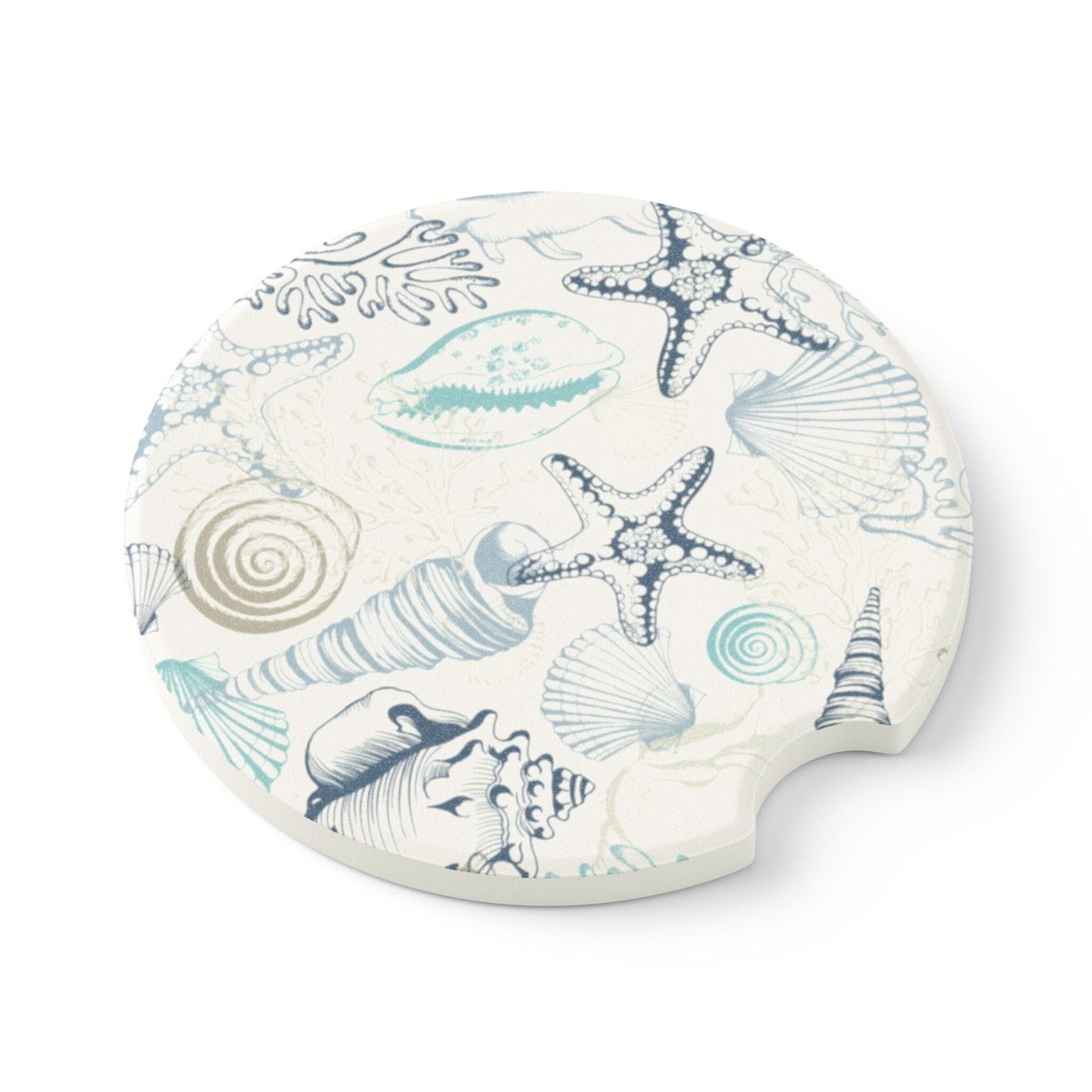 Ocean-Inspired Seashell Car Coaster Set, Summer Drink Cup Holder Coasters • Cute Car Accessories Home Decor Printify 2.6'' × 2.6" 1pc